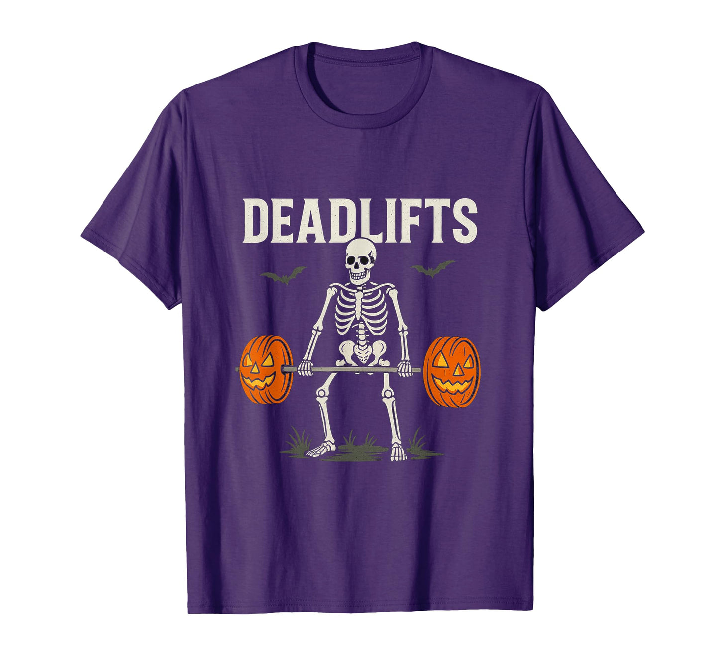 Skeleton Lifting Weights Deadlifts Halloween T-Shirt