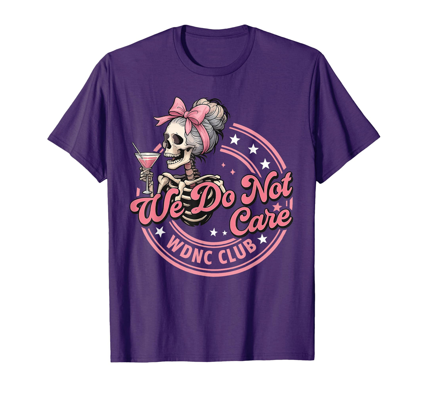 WDNC We Do Not Care Club Coffee Skeleton Horror T-Shirt