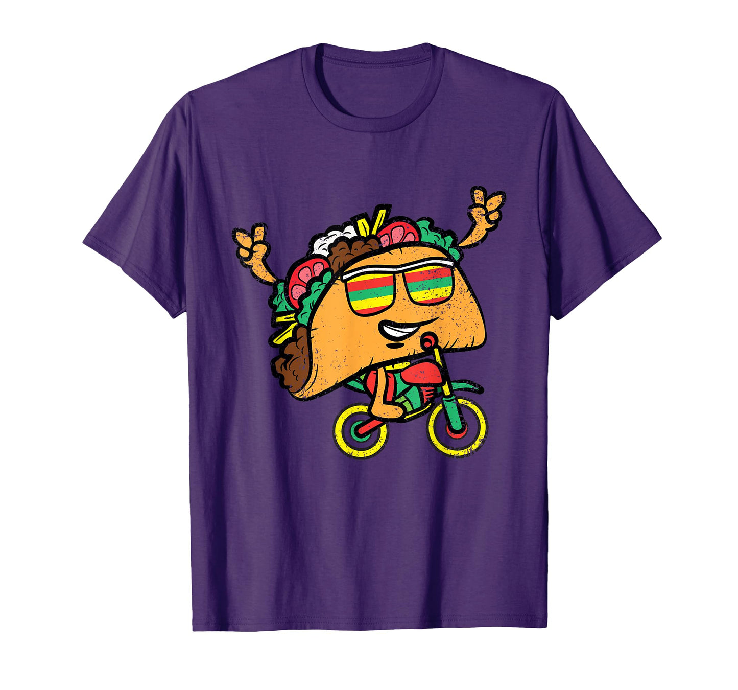 Taco Riding Bicycle Cinco De Mayo Mexican Fiesta Bike T-Shirt