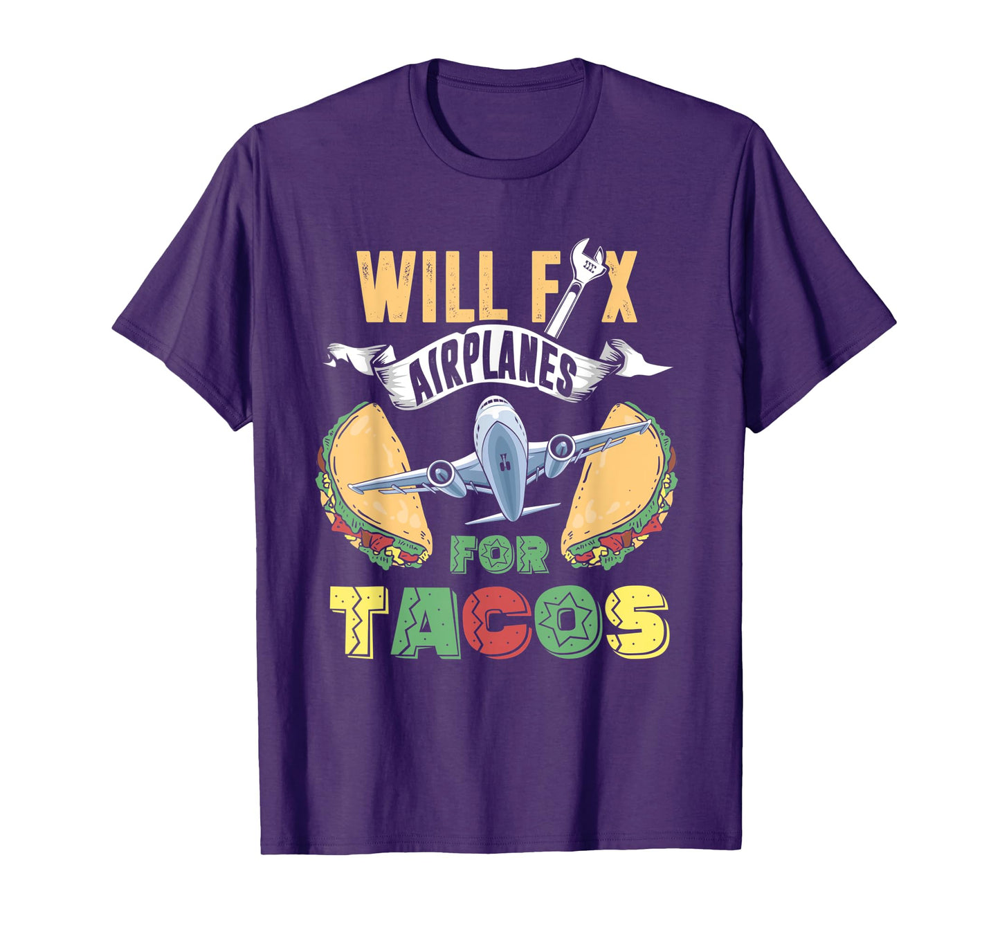 Aircraft Mechanic Shirt Funny Fix Airplanes Taco Lover Gift T-Shirt