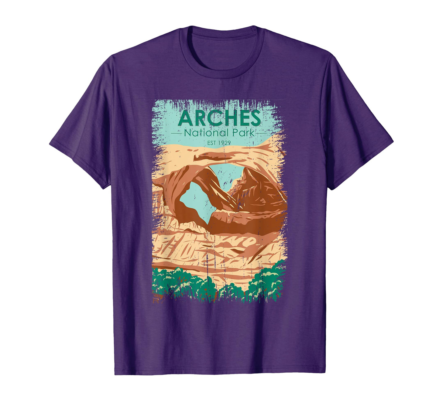 Arches National Park Double Arch Vintage Distressed T-Shirt