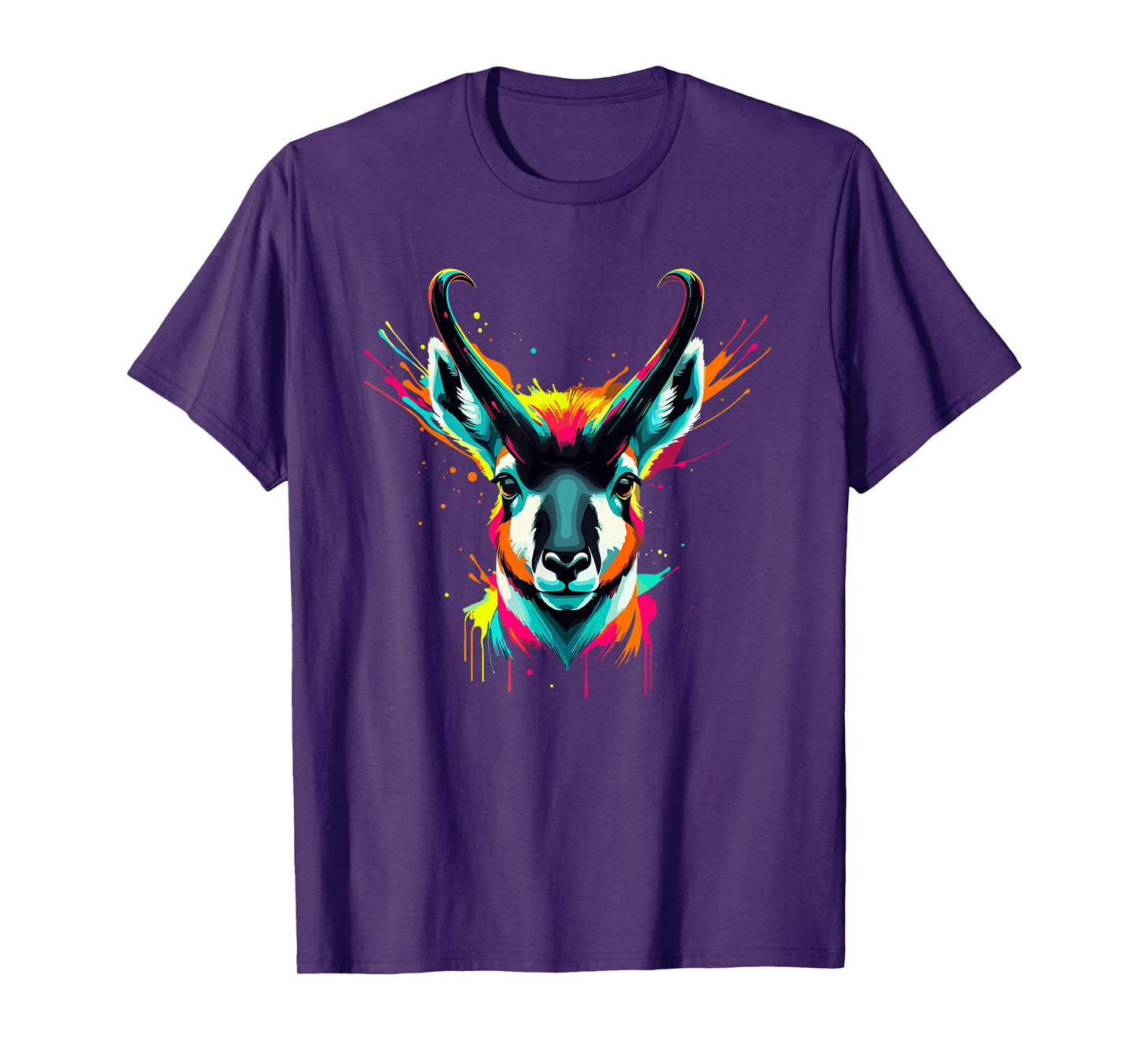 Paint Art Pronghorn American Antelope Pronghorns T-Shirt