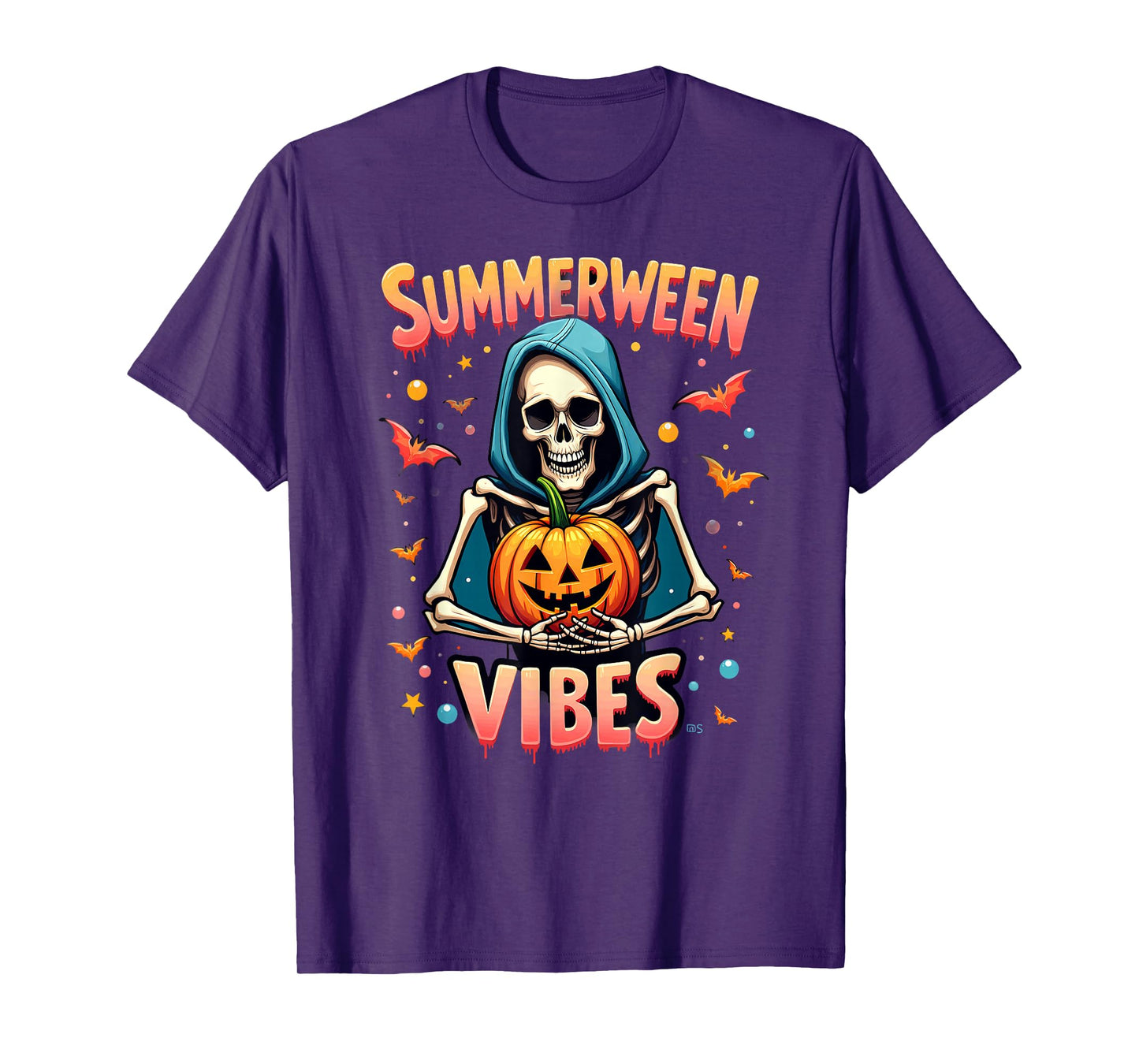 Ghost Skeleton Pumpkin Summerween Vibes T-Shirt