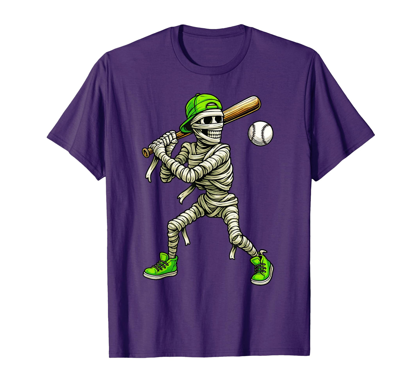 Skeleton Mummy Baseball Halloween Costume Boys Kids Men T-Shirt
