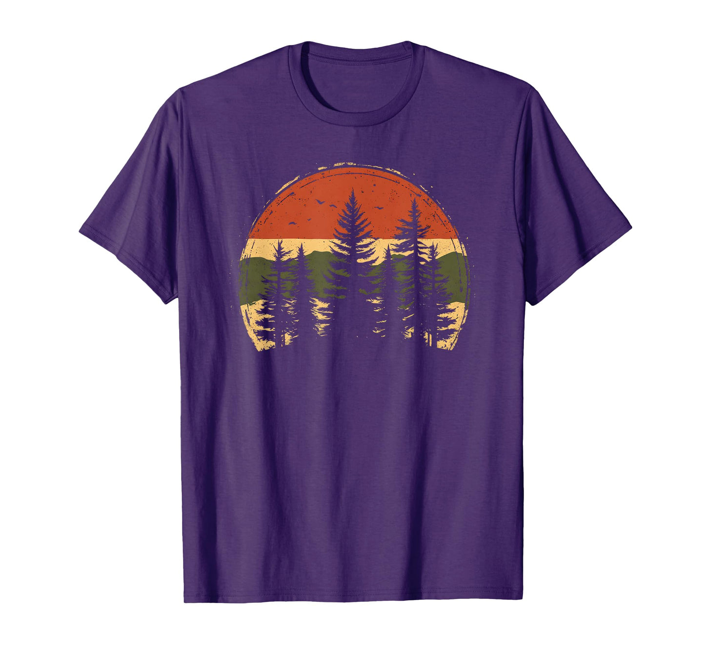 Retro Wilderness Bear Trees Reflection Outdoor Forest T-Shirt