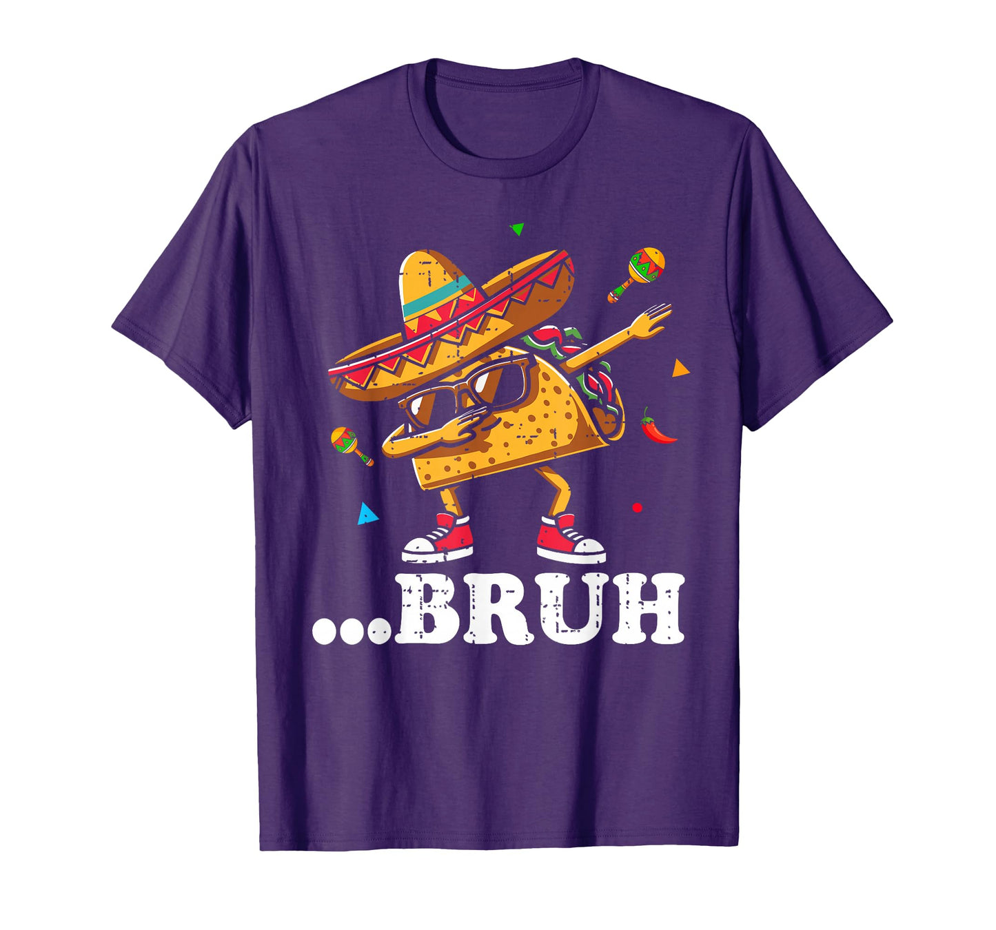 Bruh Dabbing Taco Cinco de Mayo Funny Boys Mexican Food Dab T-Shirt