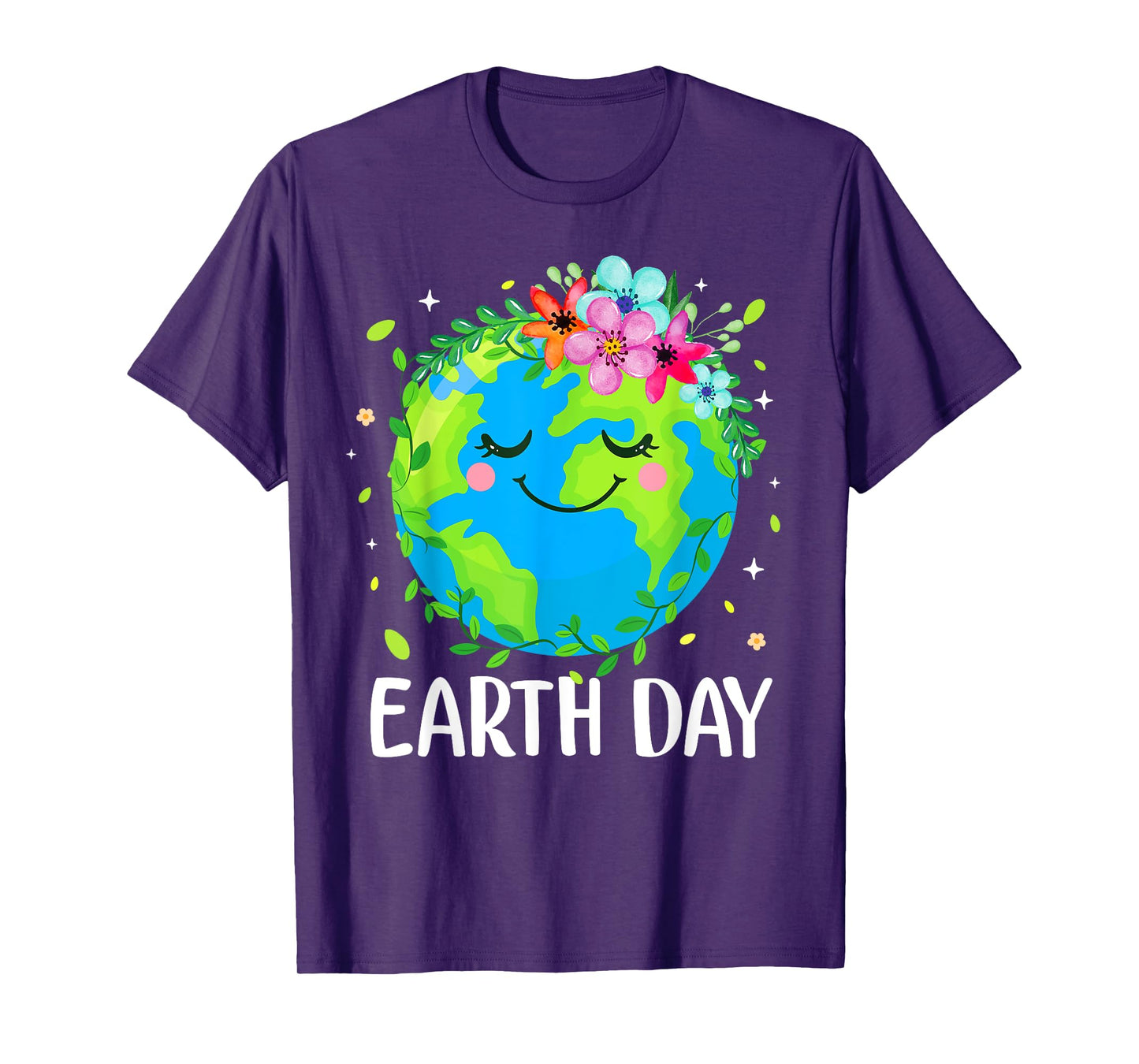 Earth Day 2025 Gifts Unisex-Adults & Kids Modern Floral Black Crew Neck Short Sleeve Polycotton Stretchable Themed T-Shirt Small