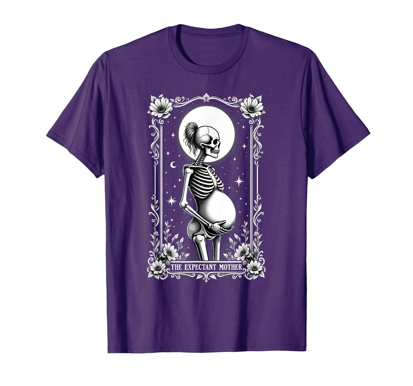 Gothic Tarot Card Mom Skeleton Expectant Mother T-Shirt
