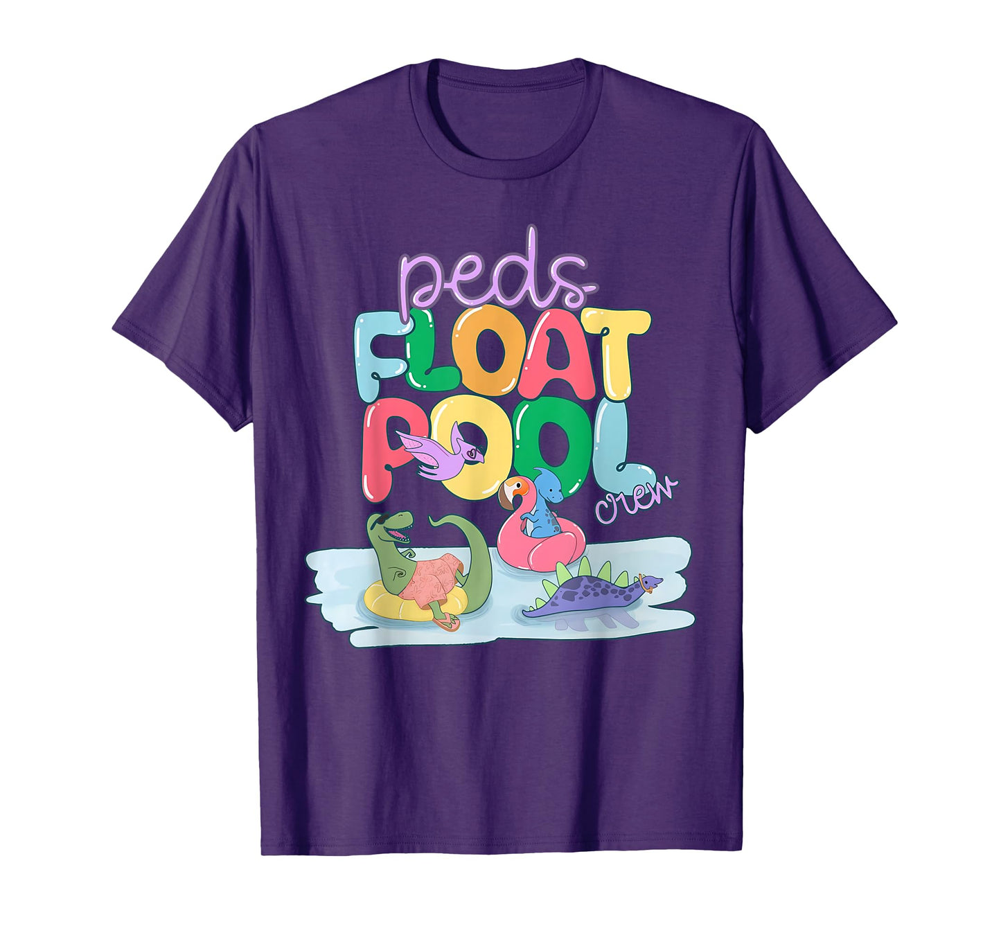 PEDS Float Pool Crew Nurse Dinosaur Peds Crew Nurse Nursing T-Shirt