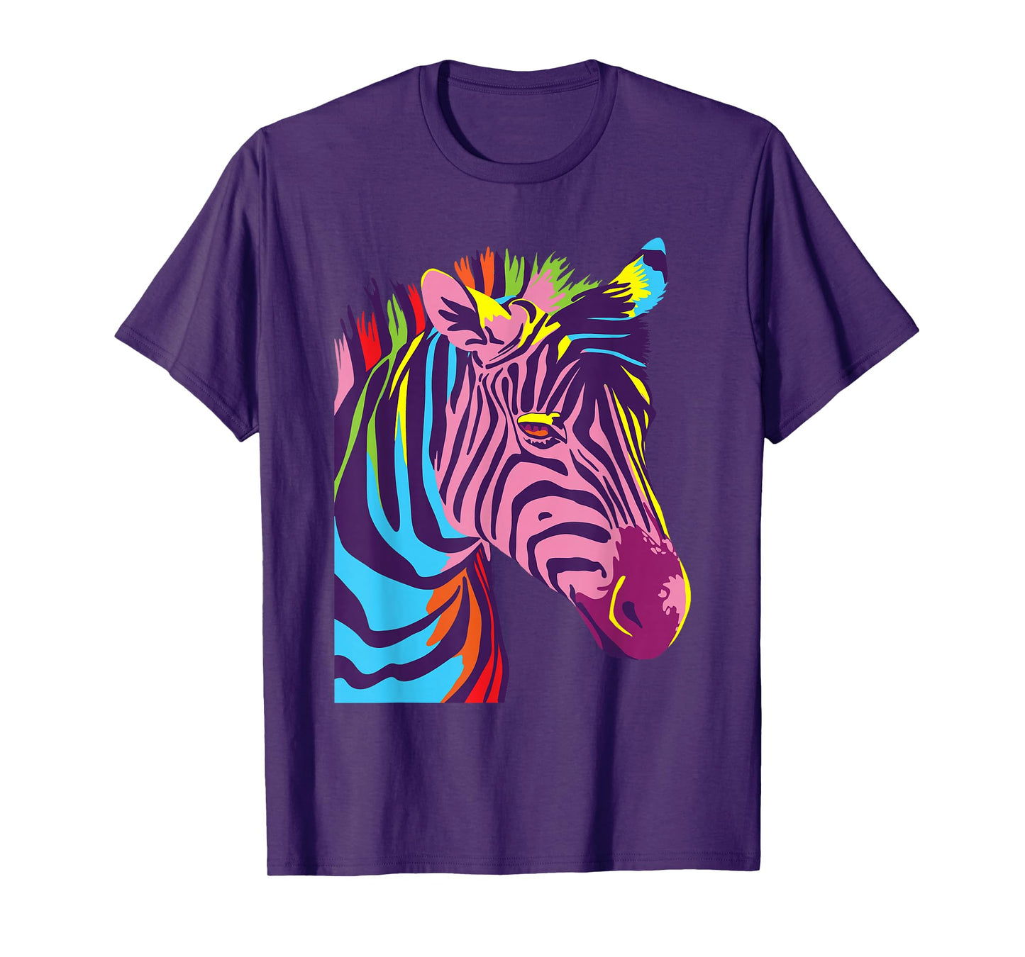 Colorful Zebra Head - Wildlife Biologist Zookeeper Zoologist T-Shirt
