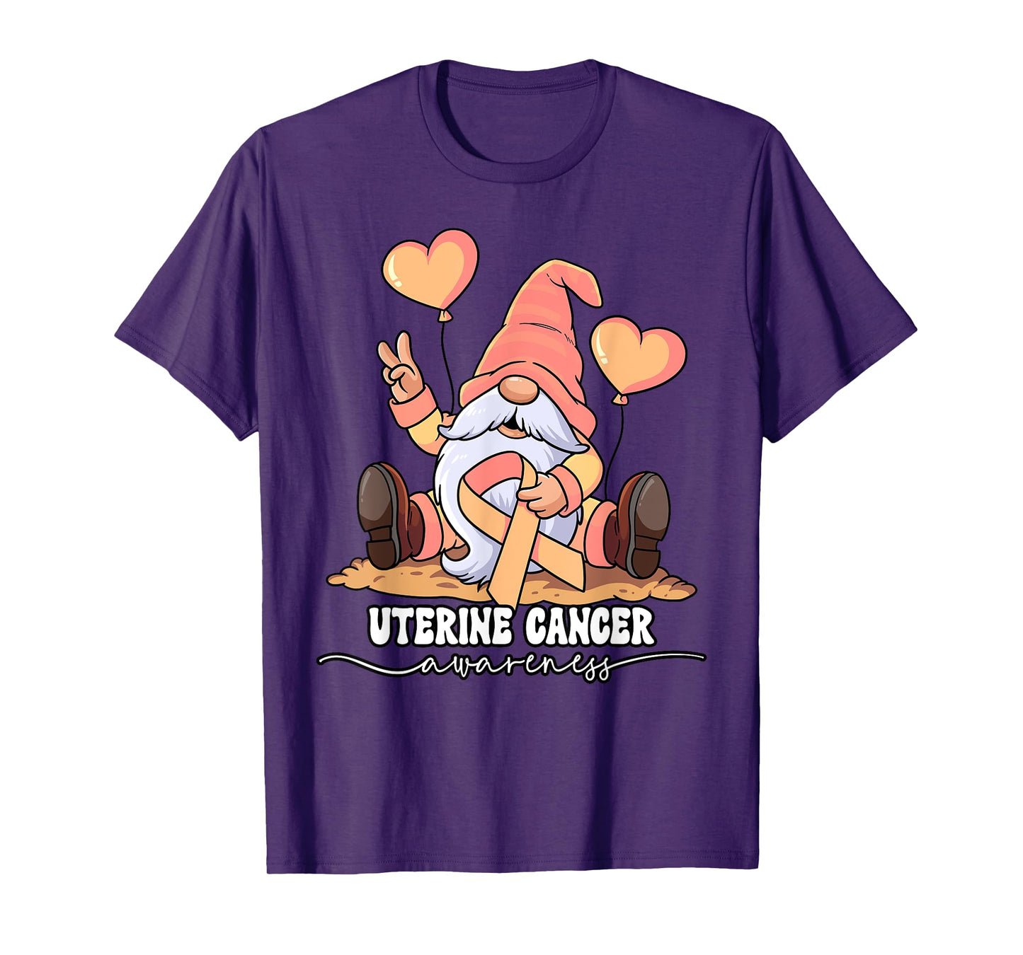 Uterine Cancer Awareness T-Shirt by Uterine Cancer Awareness - Unisex-Adults, Black, Small, Short Sleeve, Classic Fit