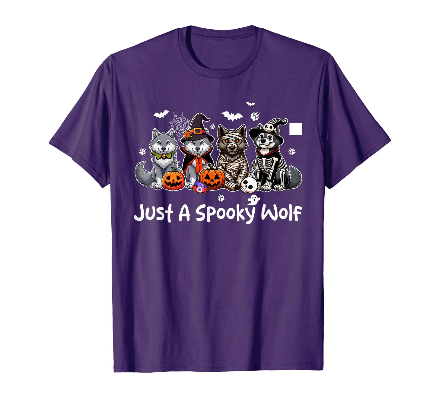 Just A Spooky Halloween Wolf Group Wolve As Witch Mummy T-Shirt