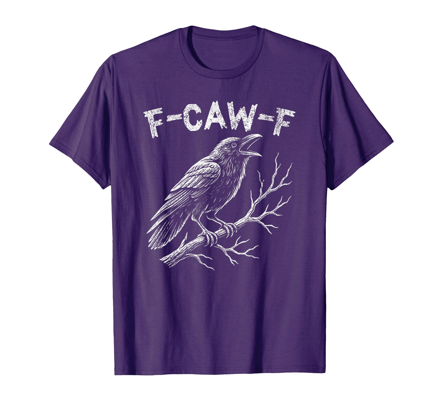 Vintage F-Caw-F Black Crow Spooky Halloween Crow Lover Gift T-Shirt