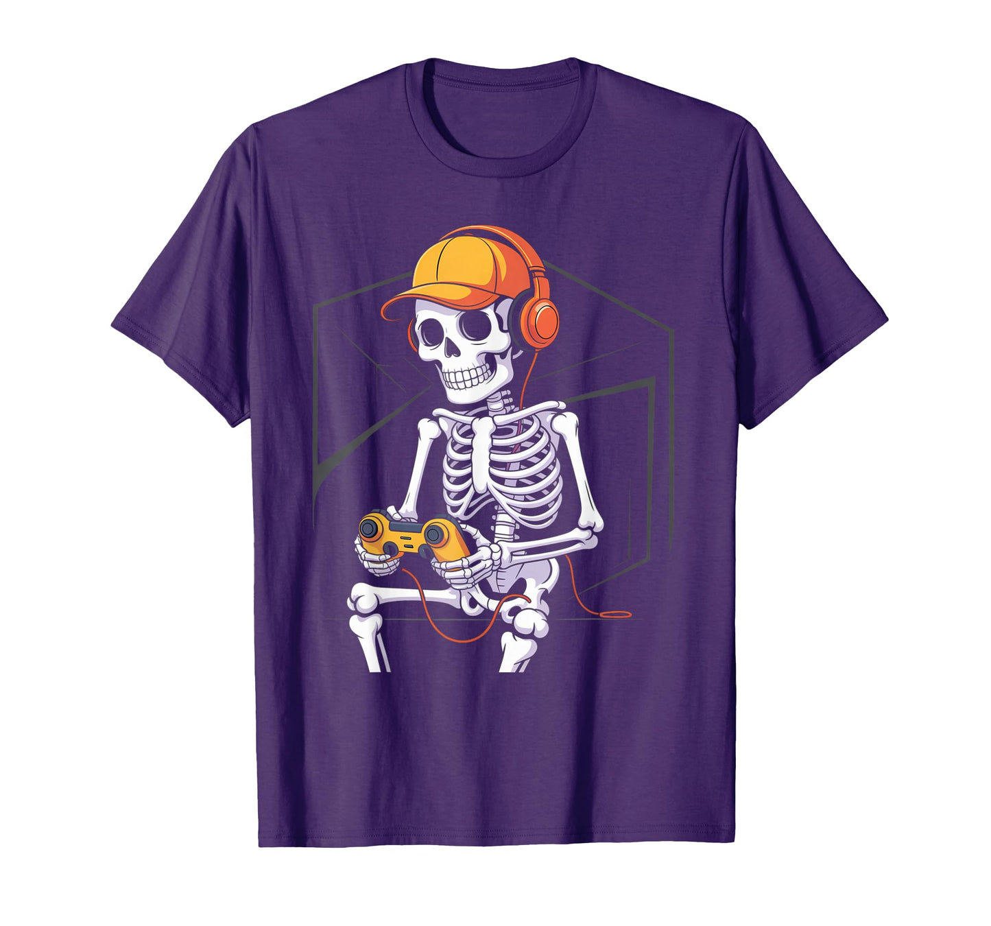 Funny Halloween Skeleton Gamer Video Gaming Boys Men Kids T-Shirt