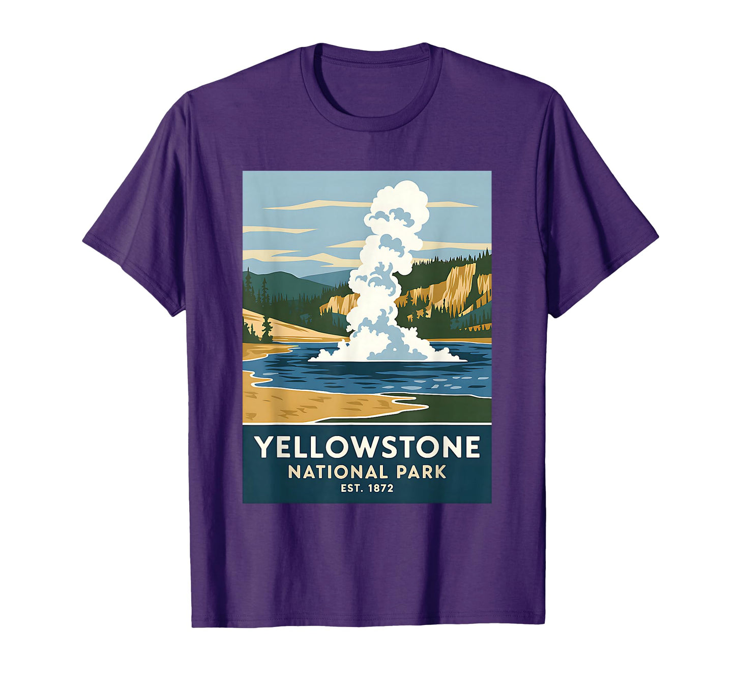 Yellowstone National Park Vintage Camping Hiking Men Women T-Shirt