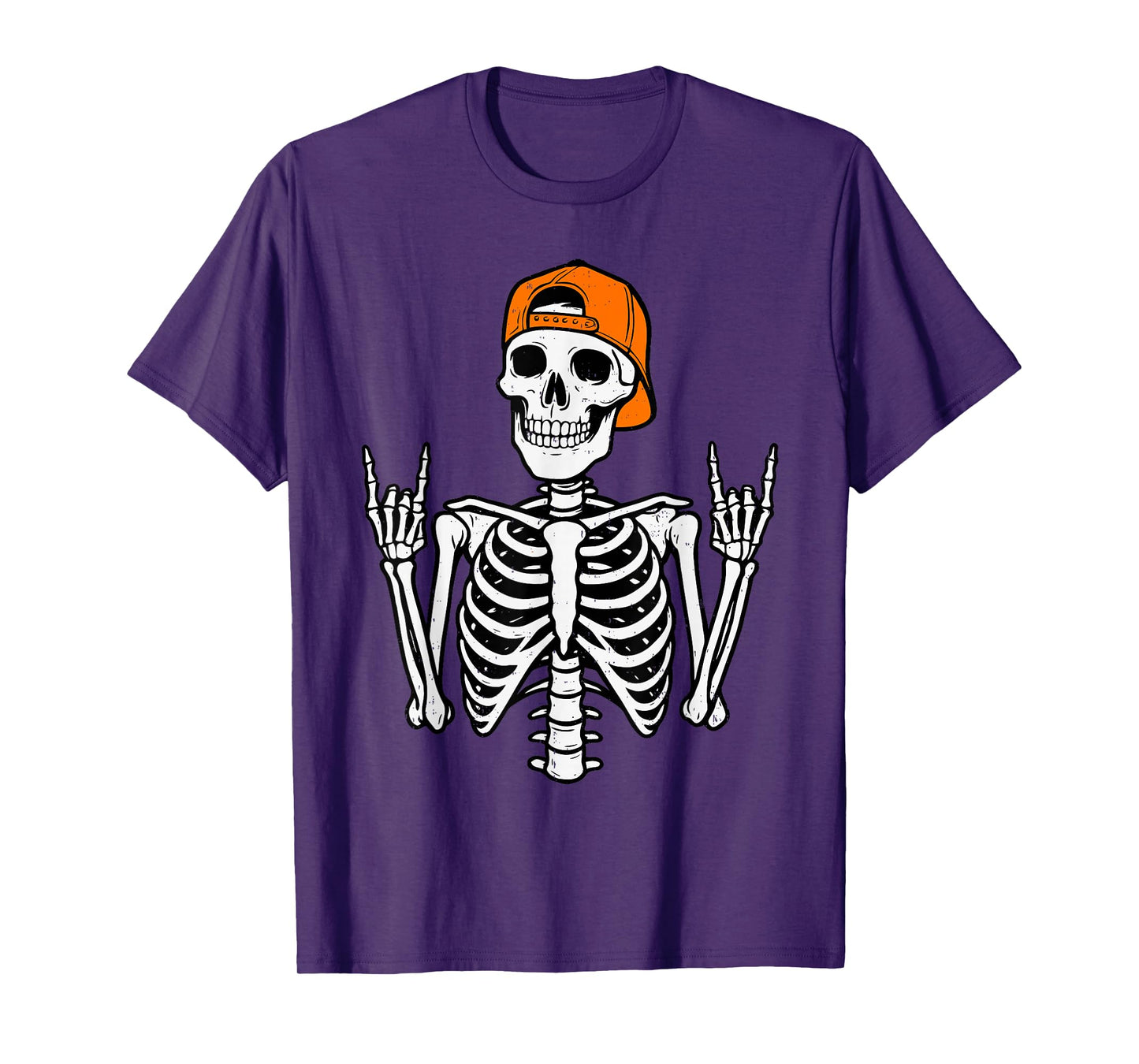 Rocker Skeleton Halloween Rock Costume Cap Skater Men Boy T-Shirt