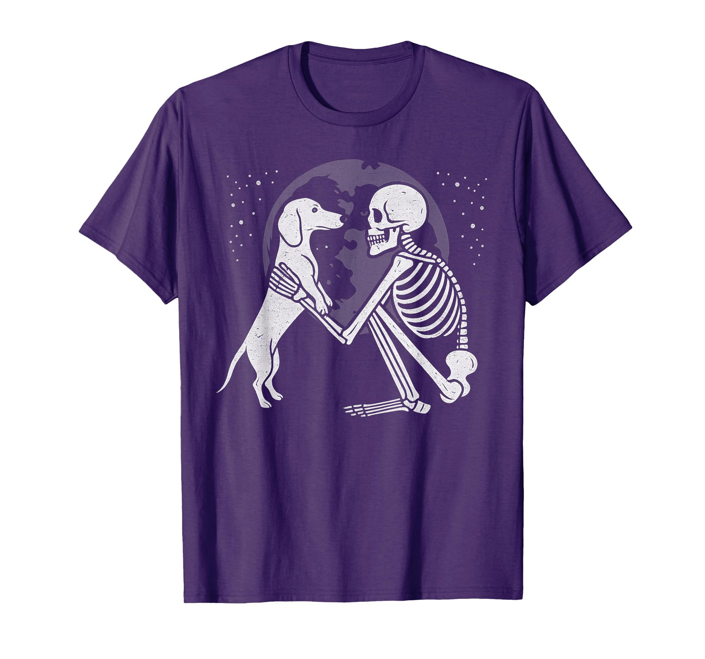 Dachshund Skeleton Moon Halloween Dog Lover T-Shirt
