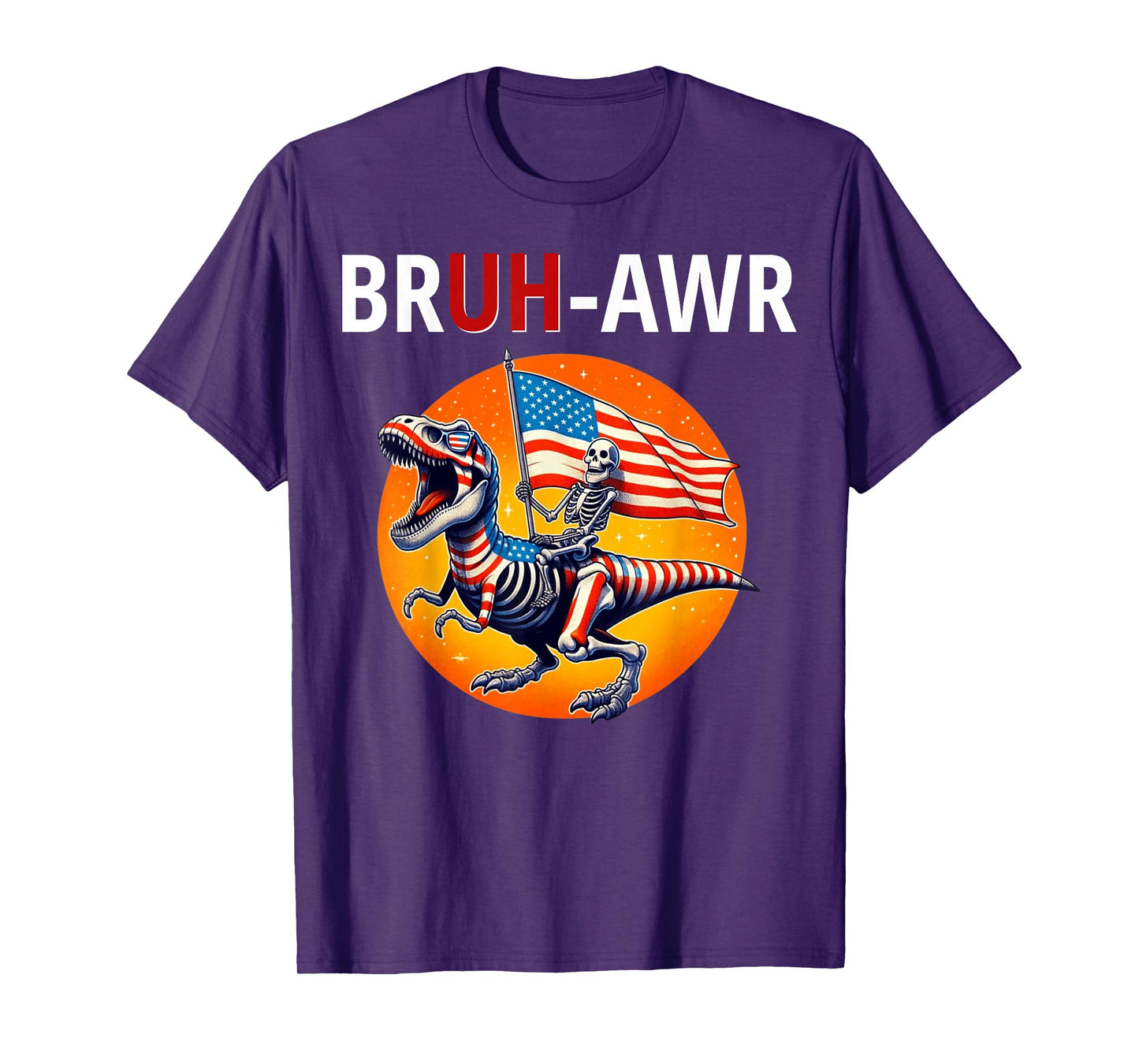 Bruh T Rex Meme Dinosaur, USA, Skeleton, America T-Shirt