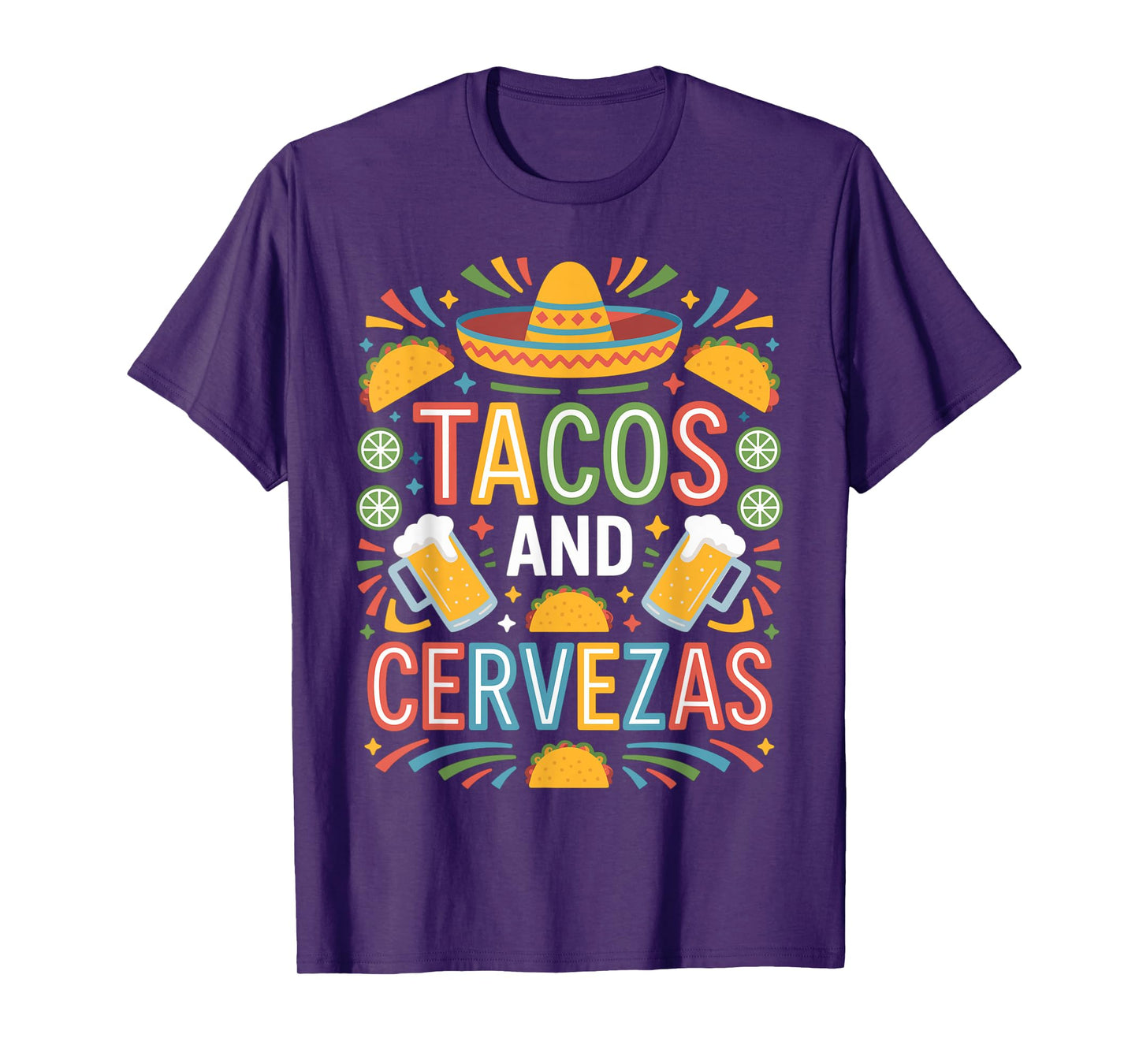 Tacos And Cervezas Fiesta Sombrero T-Shirt
