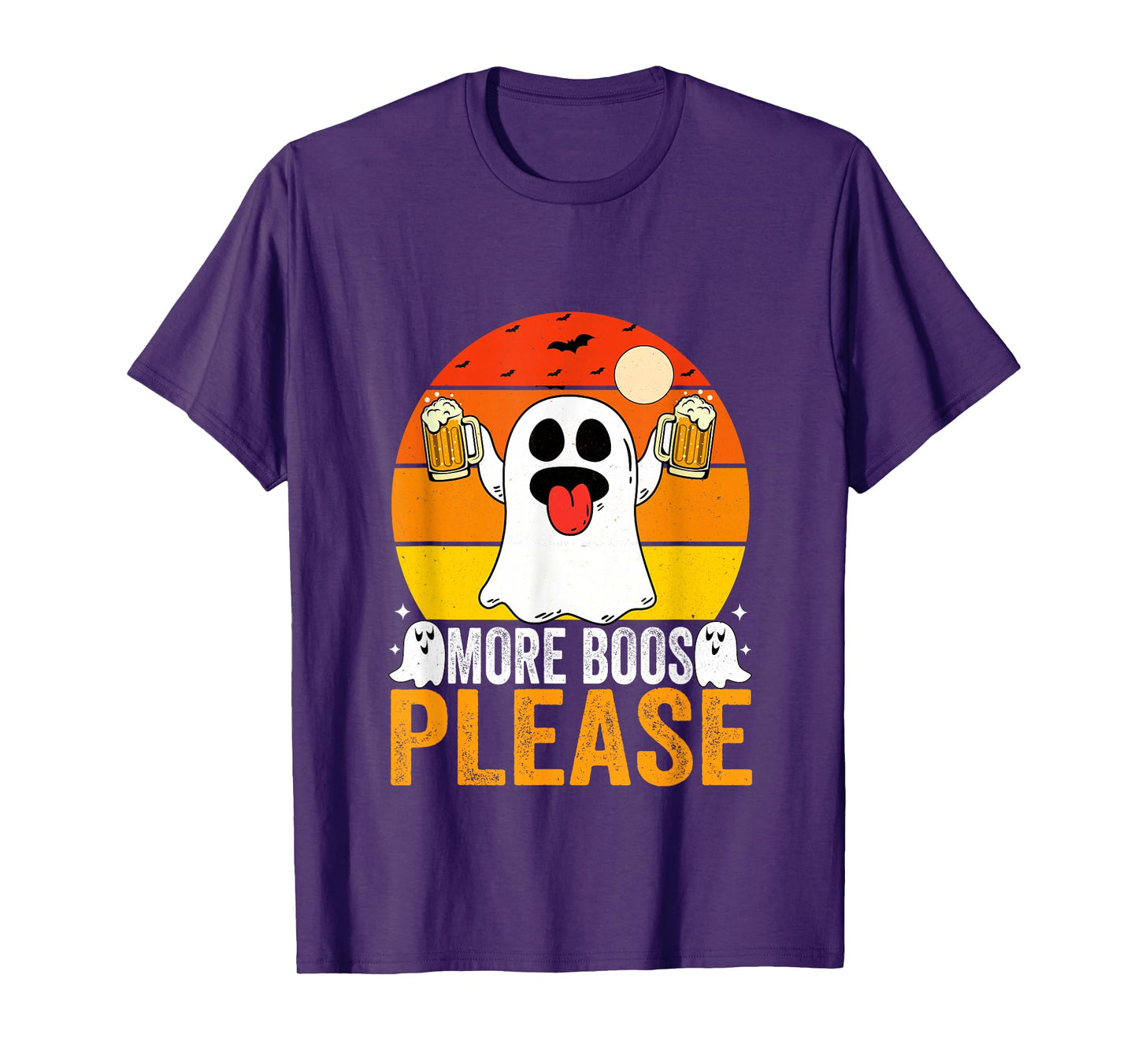 More Boos Please Ghost Beer Retro Halloween Drinking Men T-Shirt