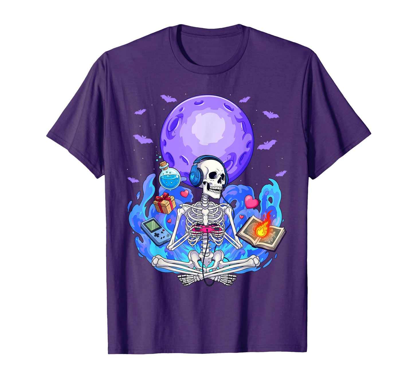 Video Game Lover Gaming Gamer Skeleton Halloween T-Shirt