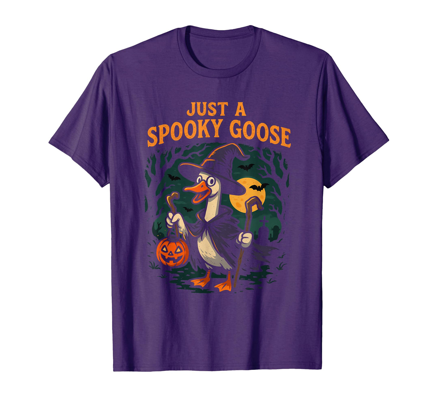 Just A Spooky Goose Halloween Skeleton Costume Silly Goose T-Shirt
