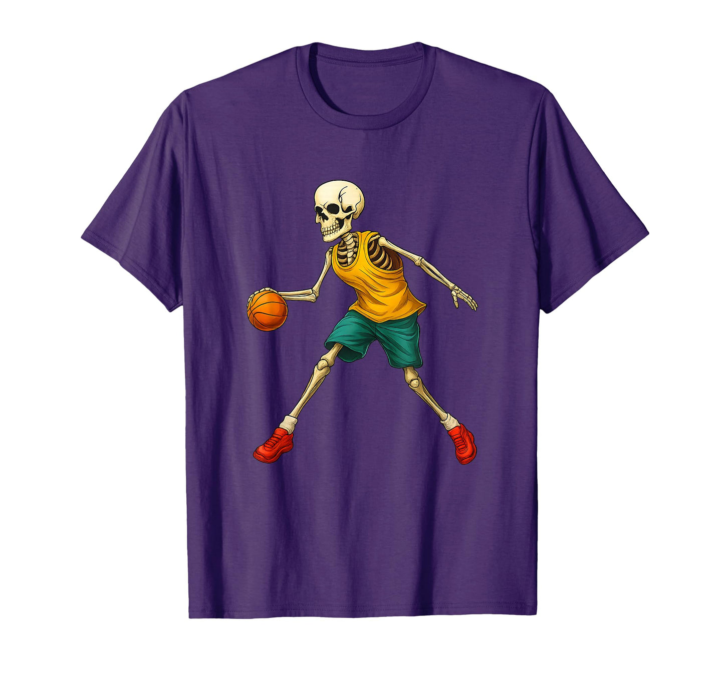 Basketball Skeleton Spooky Sports Halloween Design T-Shirt