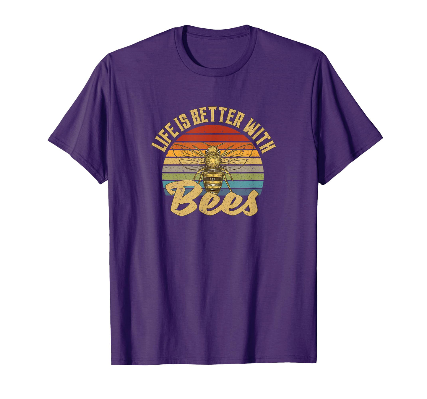 Life Is Better With Bees Retro Vintage T-Shirt
