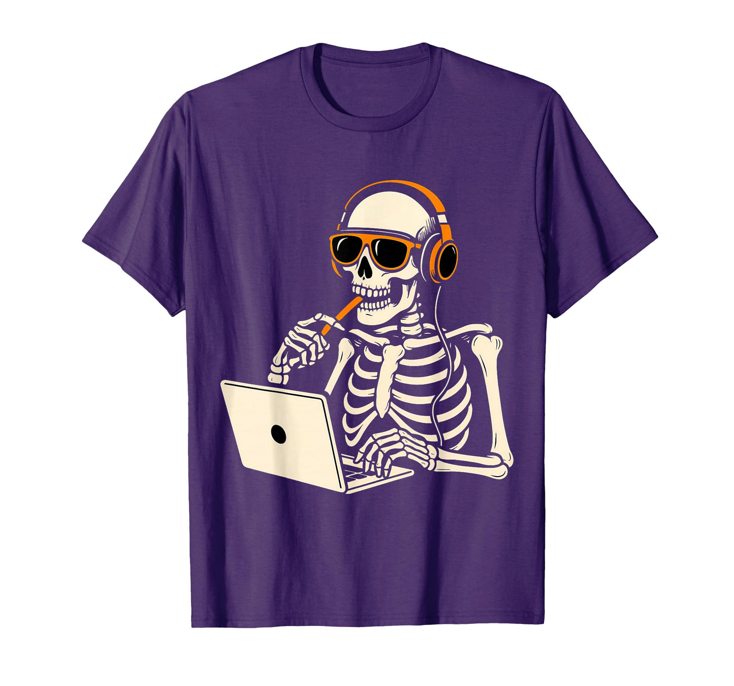 Halloween Music Skeleton Chilling Costume T-Shirt