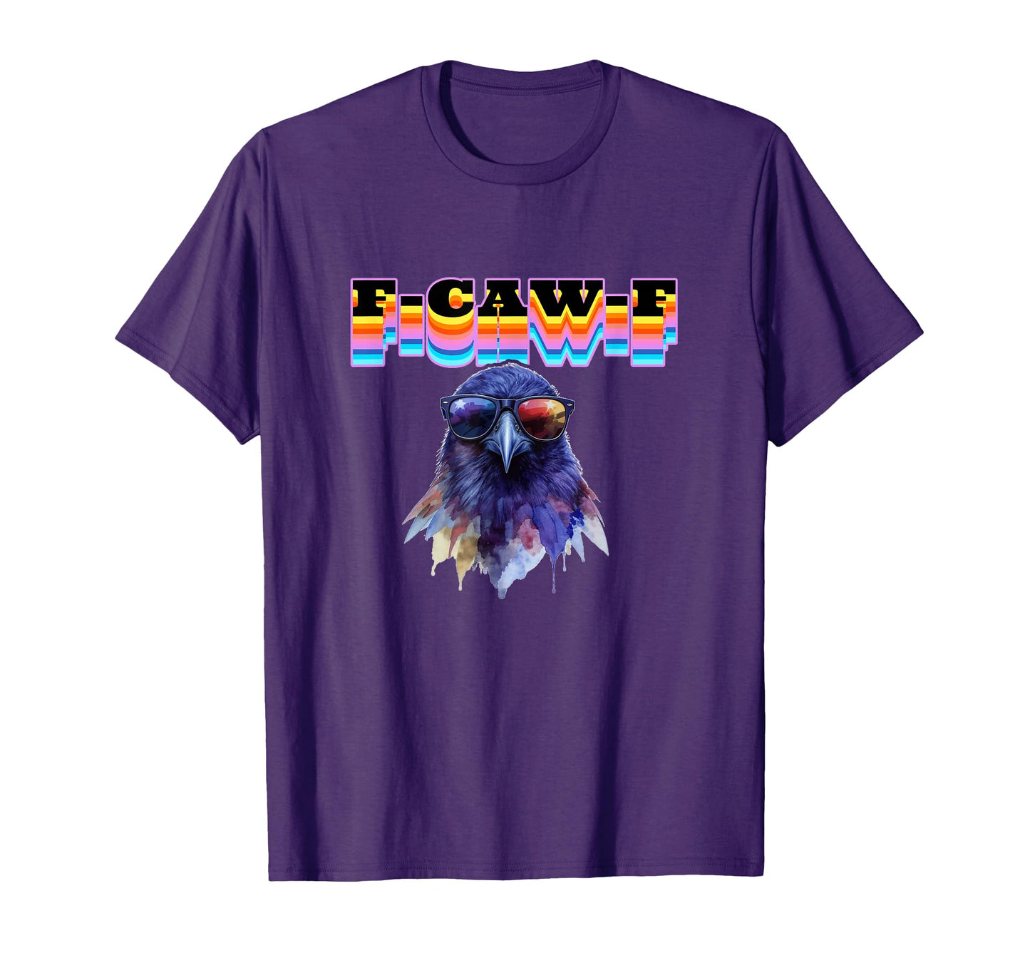 F-Caw-F Funny Retro Crow Raven Meme Men Women T-Shirt