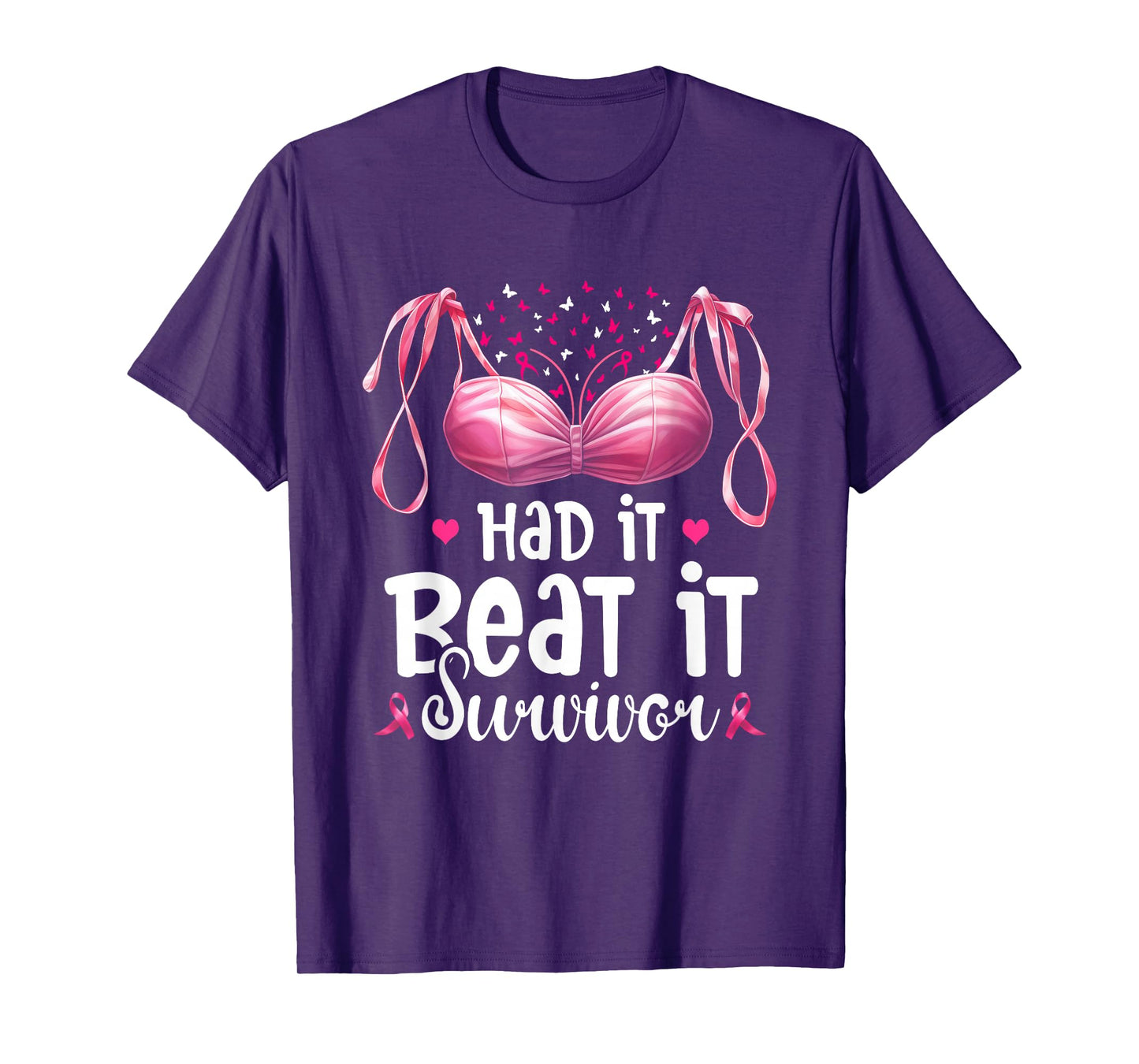 Breast Cancer I Had It I Beat It Survivor Pink Ribbon Bra T-Shirt