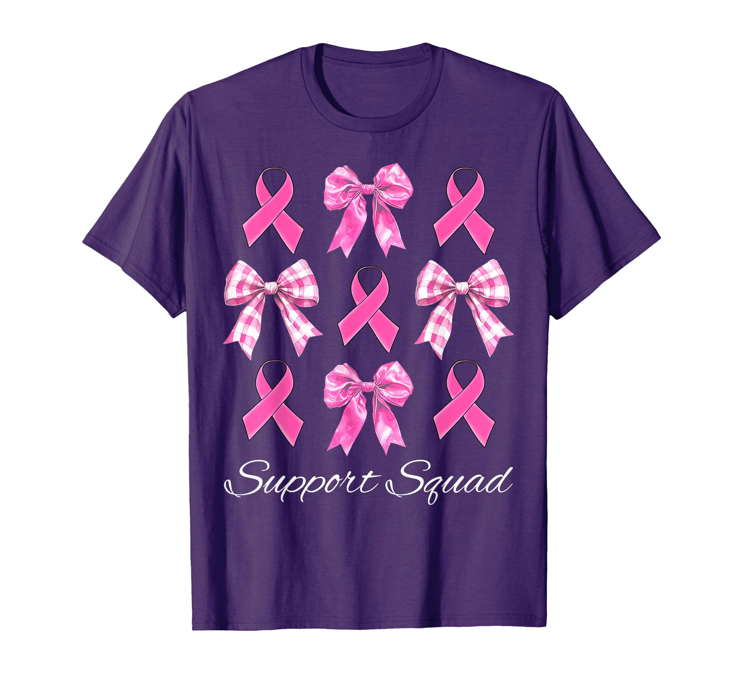 Support Squad Coquette Breast Cancer Awareness Men Women T-Shirt