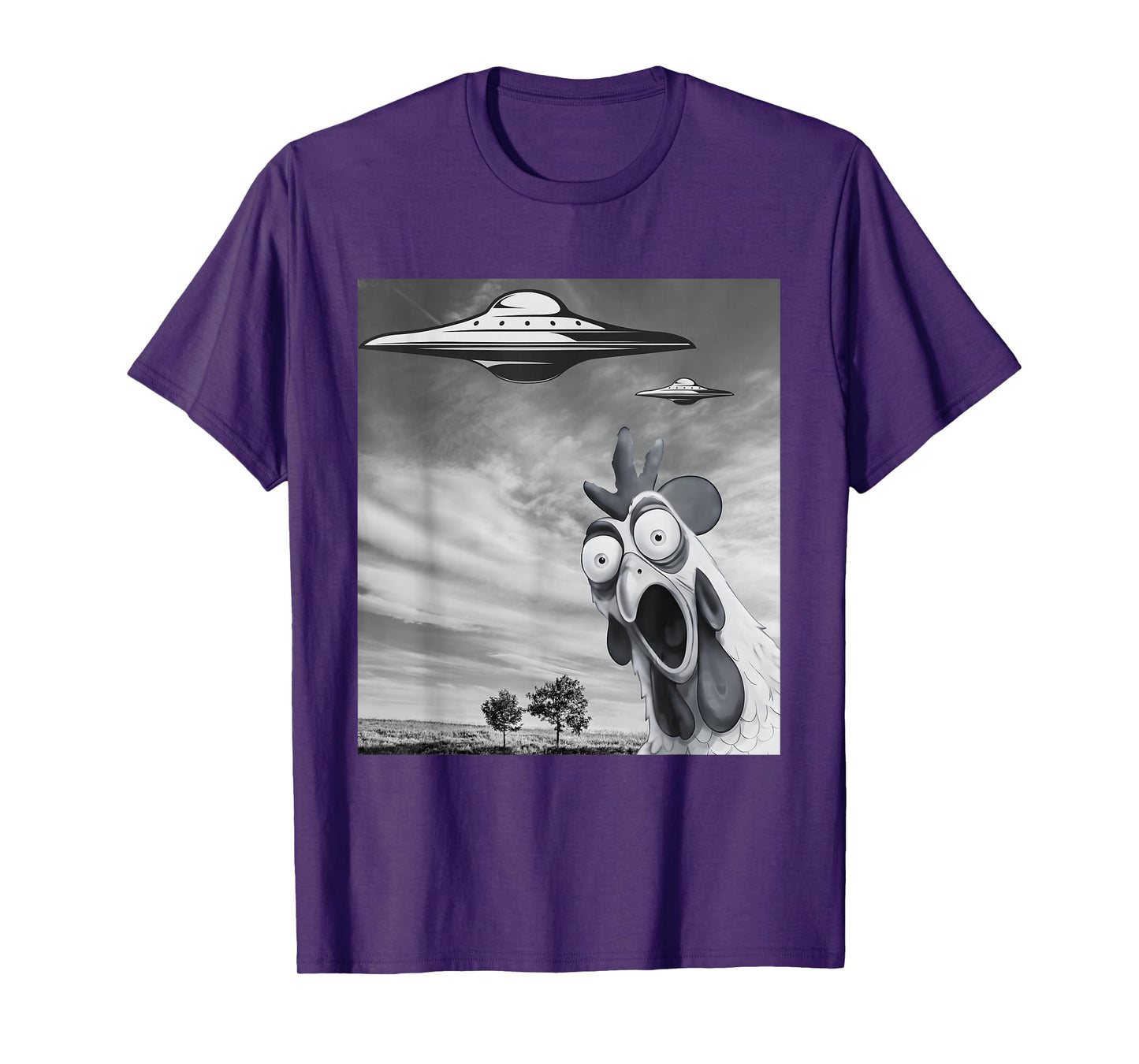 Funny F-Caw-F Chicken Selfie UFO FCAWF Rooster Thanksgiving T-Shirt