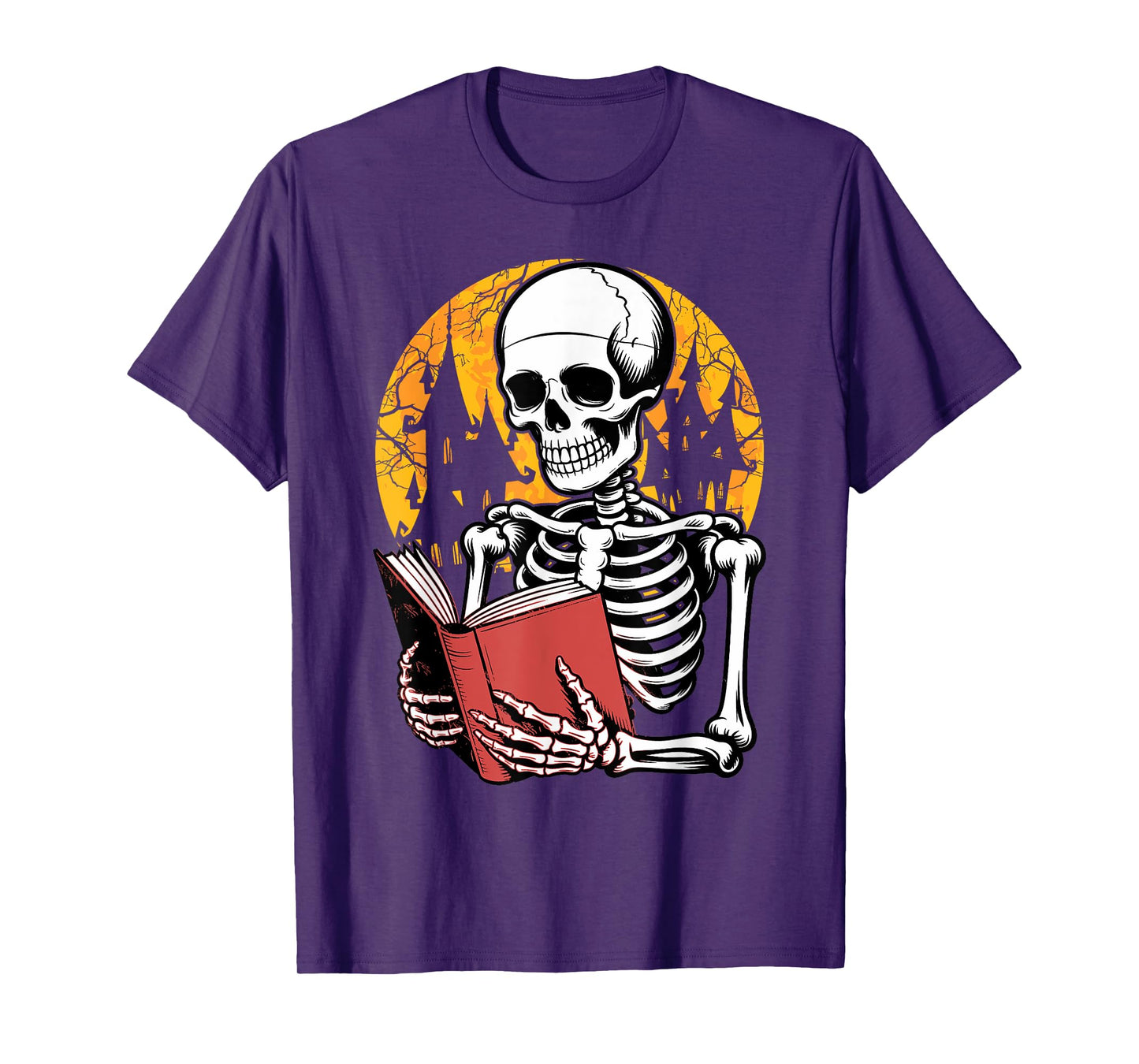 Skeleton Reading Book Bookworm Reader Bookish Halloween T-Shirt