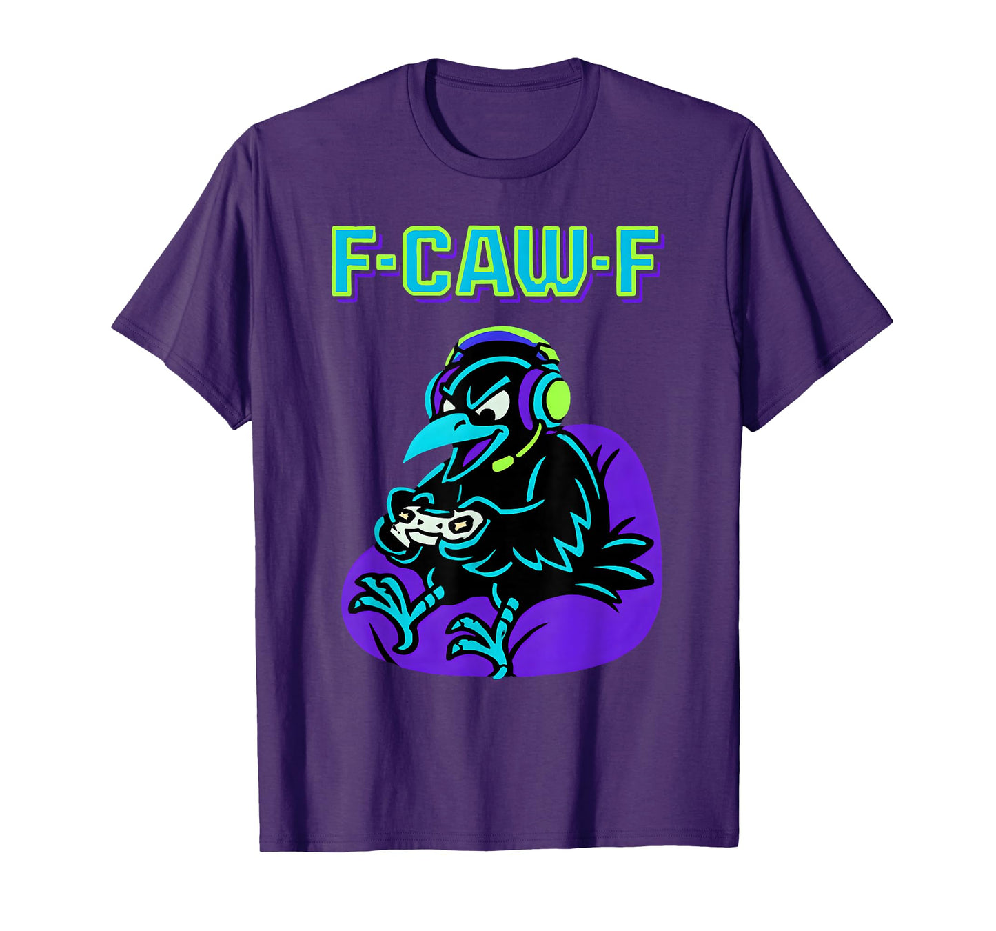 Gamer F Caw F Crow F-Caw-F Black Bird Raven Men Teen Boy T-Shirt