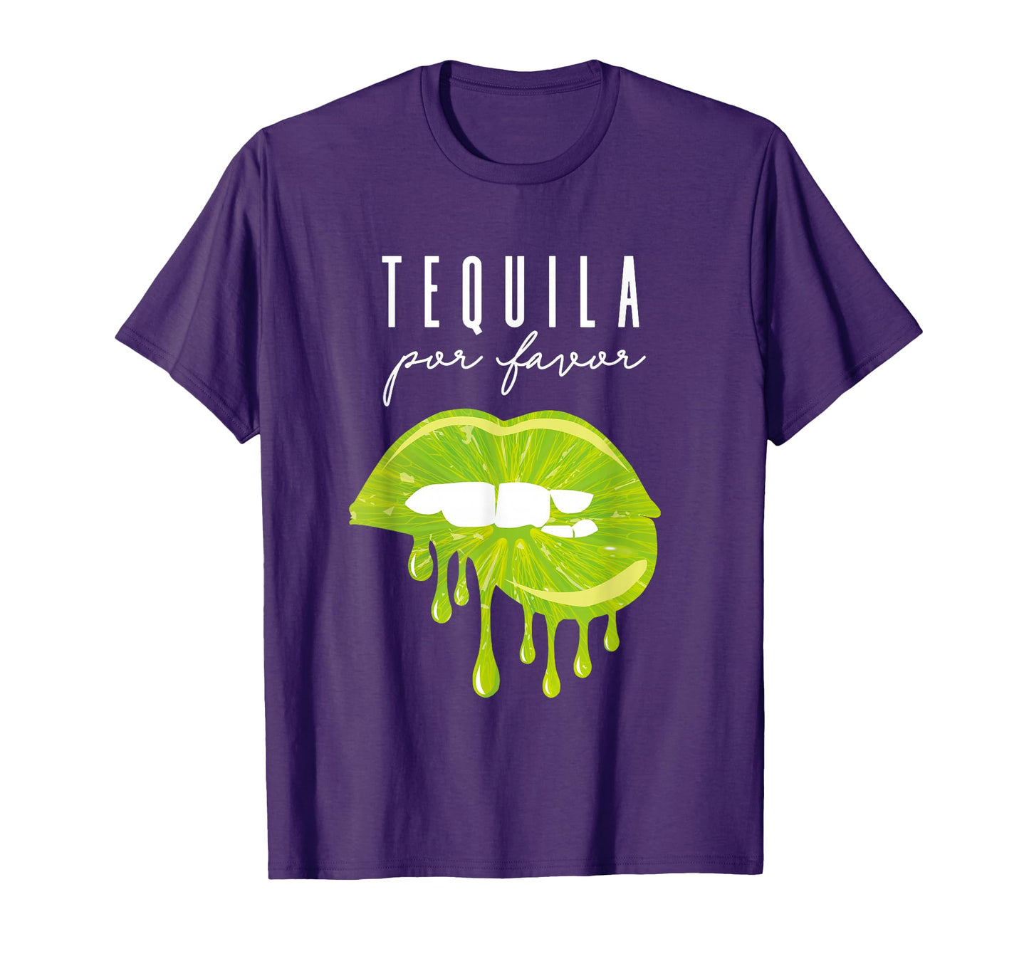Tequila Por Favor lime lips adult drinking Cinco De Mayo T-Shirt