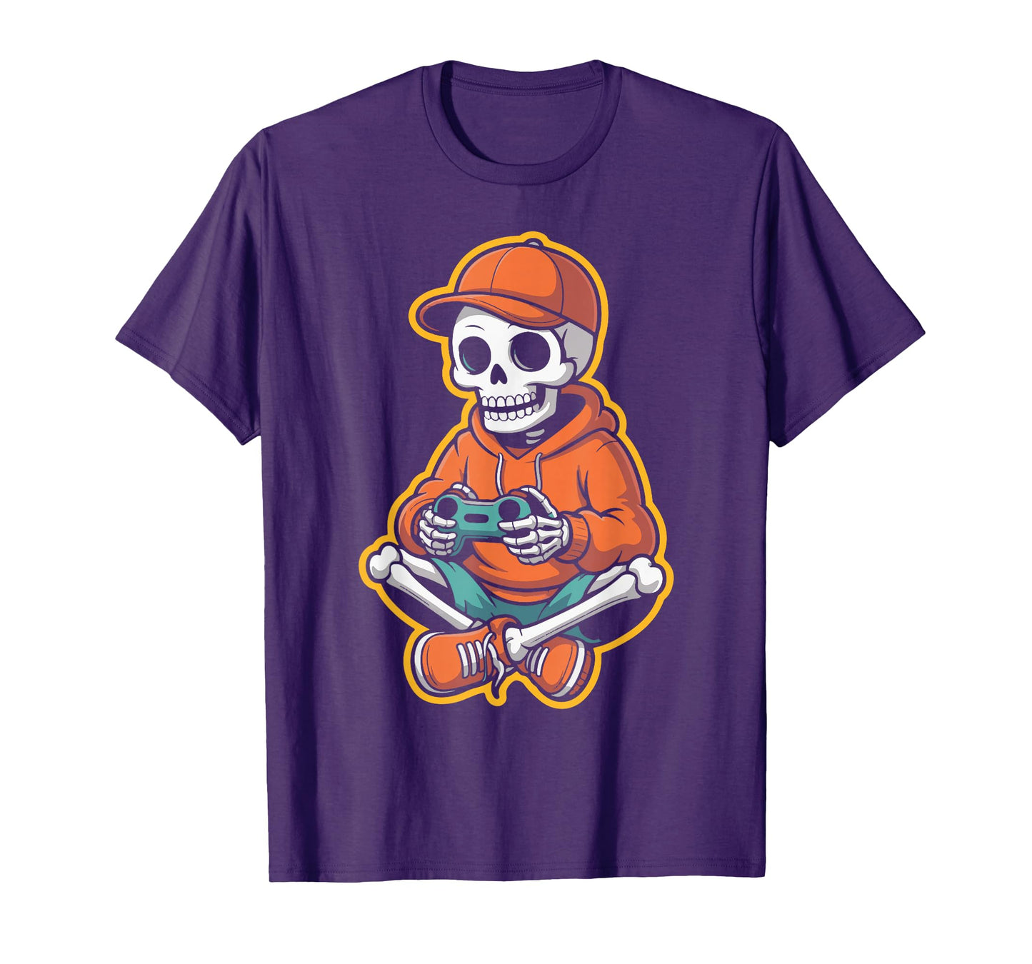 Skeleton Gamer Halloween Video Game Controller for Men Boys T-Shirt