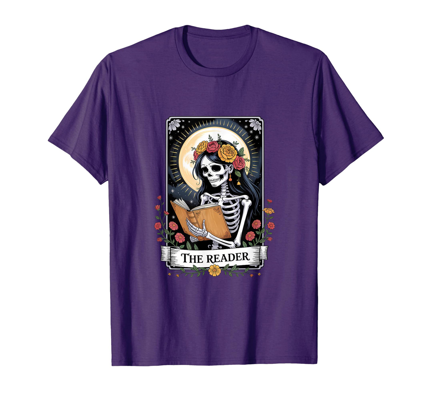 The Reader Skeleton Tarot Design T-Shirt