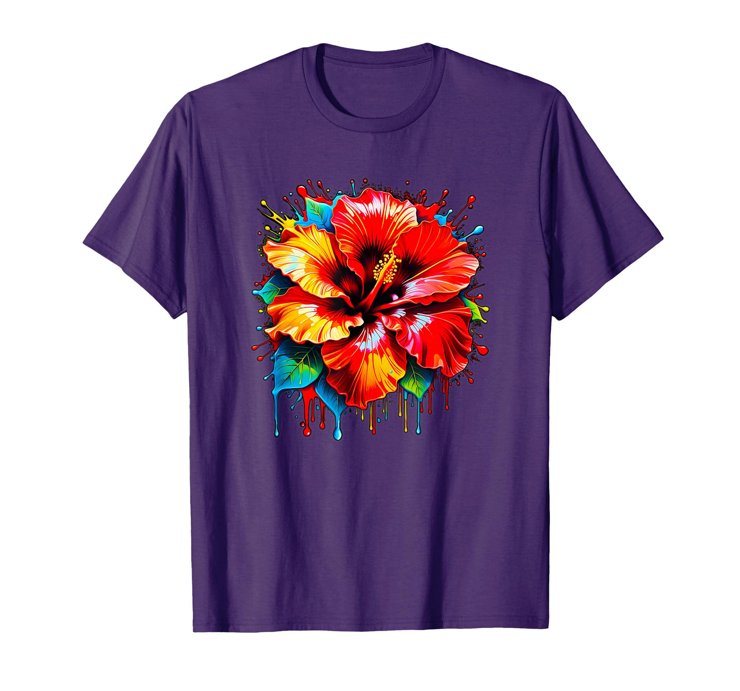 Cute Colorful Maga Hibiscus Flower Graphic Summer Design T-Shirt for Men Women Kids