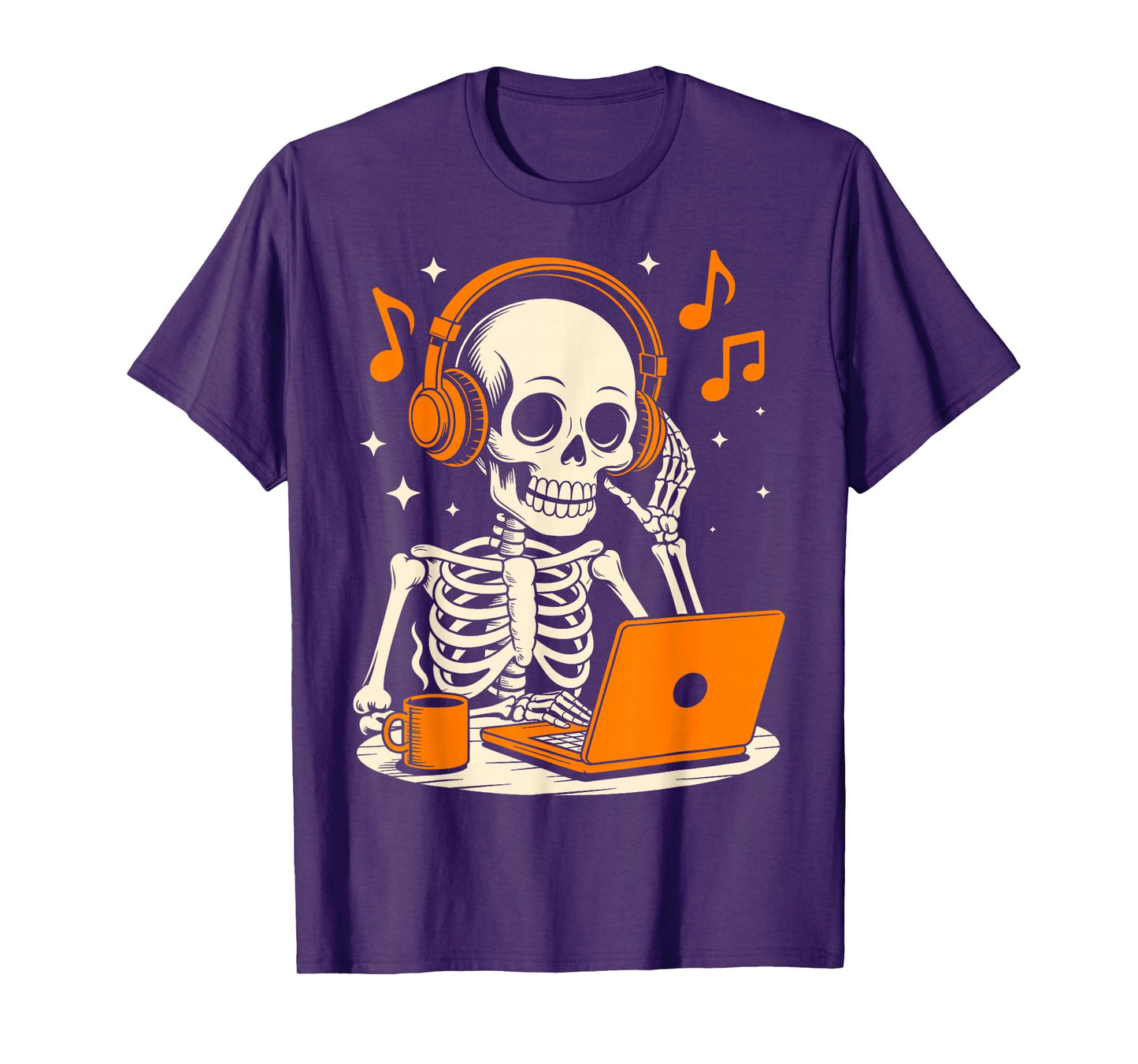 Halloween Skeleton Chilling Music Costume T-Shirt