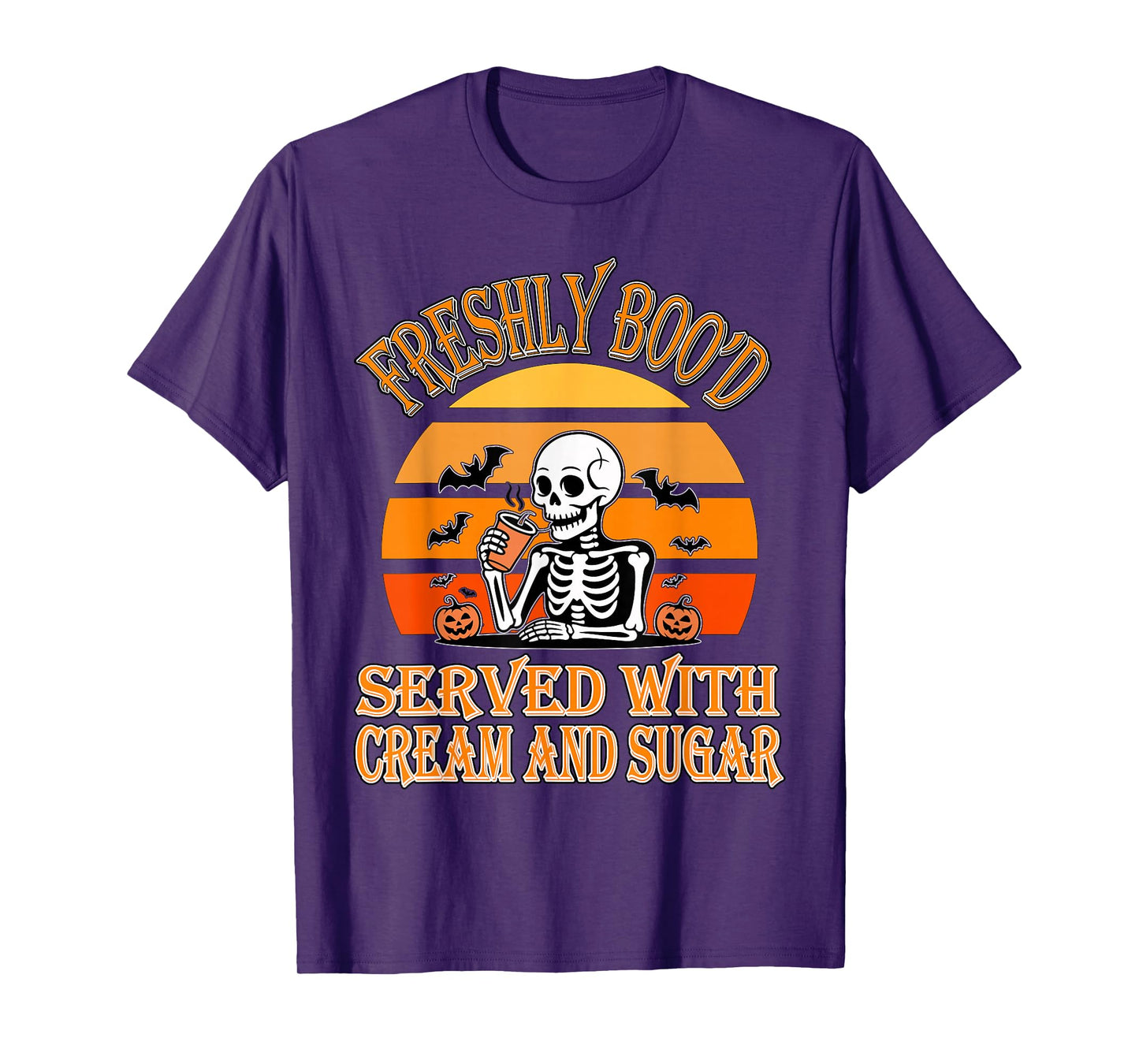 Freshly Boo’d Coffee Skeleton Halloween Funny Spooky T-Shirt