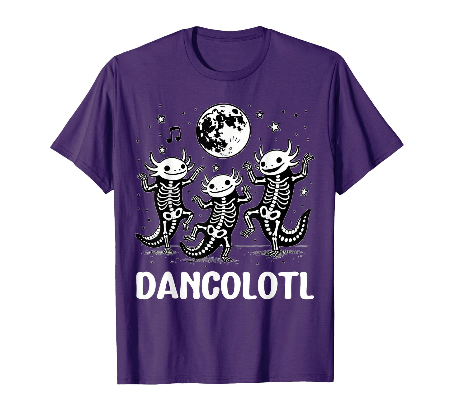 Funny Axolotl Dance Skeleton Halloween Dancolotl Moon Lover T-Shirt