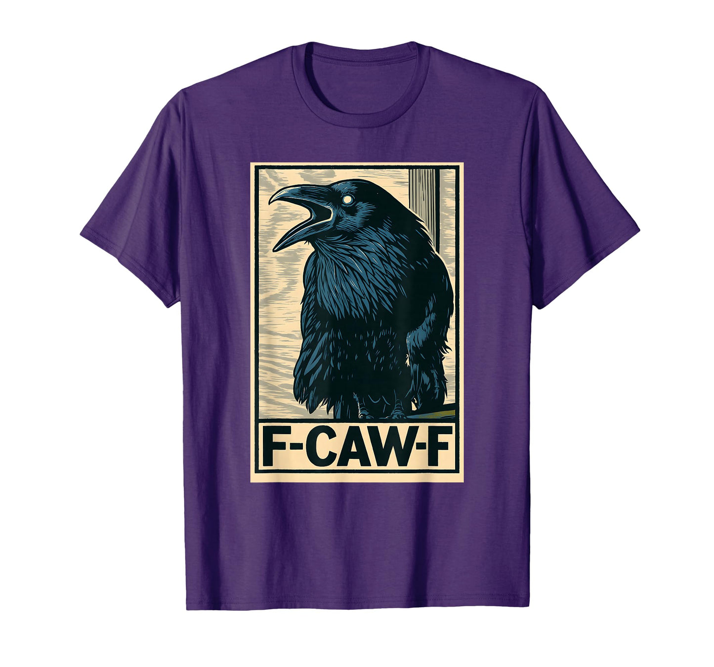 Funny Black Crow Bird with F-Caw-F Saying T-Shirt
