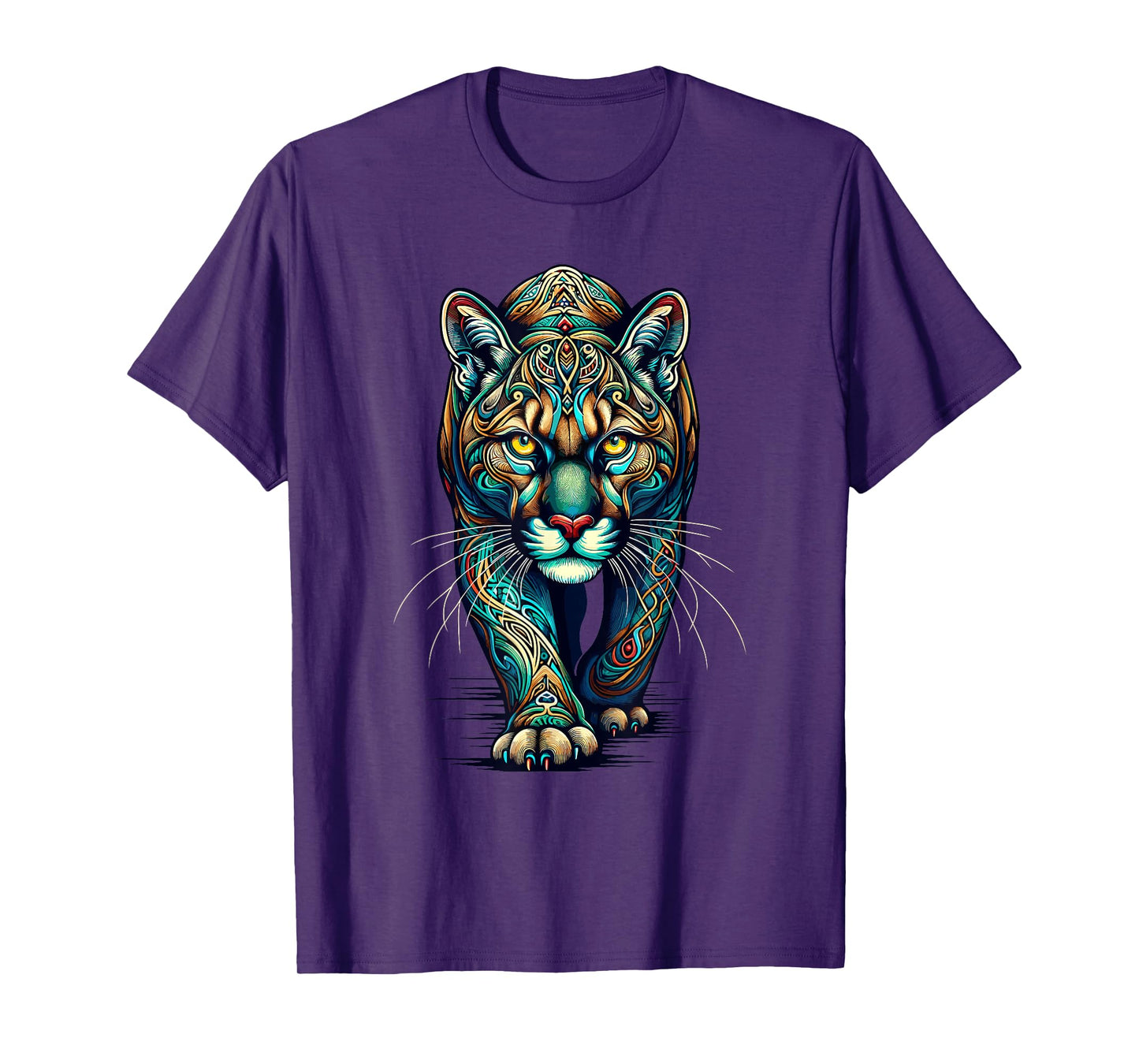 Mandala Art Cougars Cougar Mountain Lion Puma T-Shirt