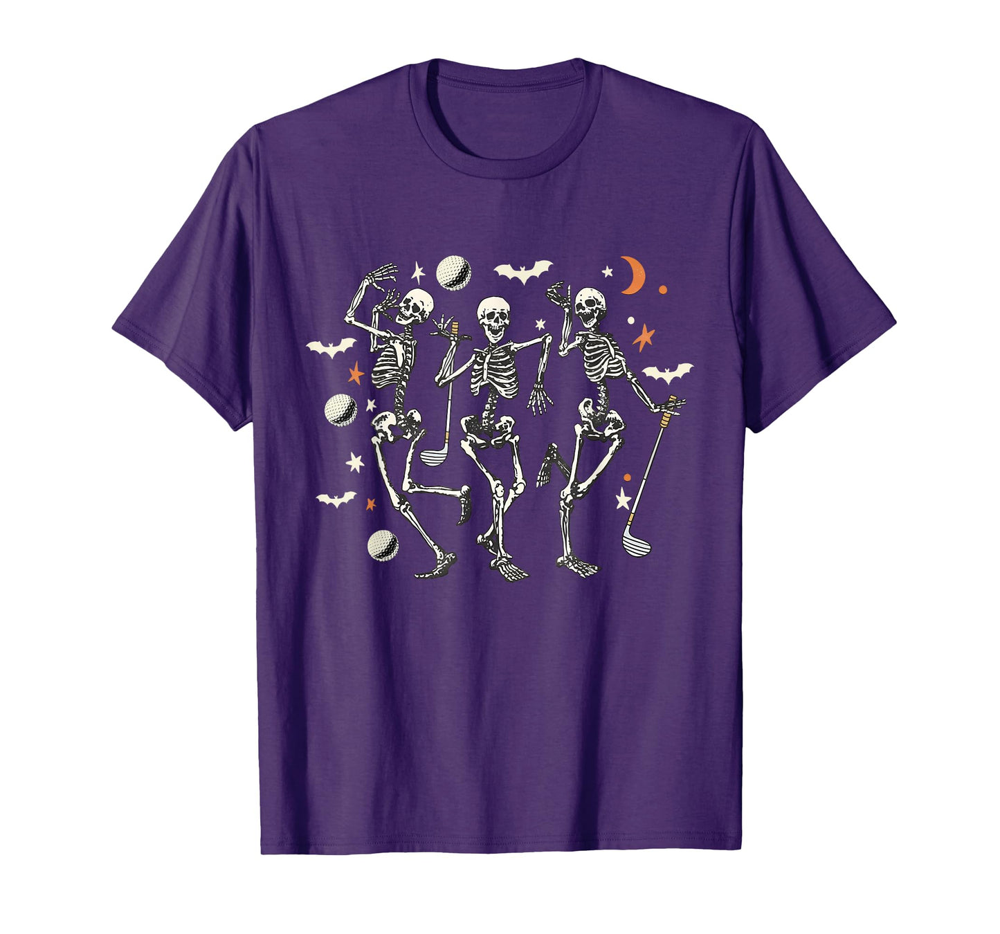Dancing Skeletons Spooky Funny Halloween Golf Sport Lover T-Shirt