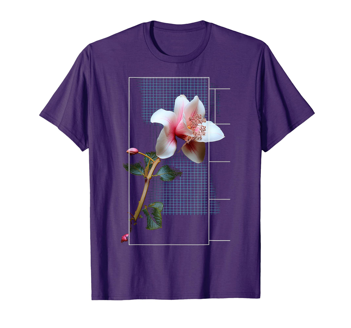 Flower Illustration Artwork Geometric Graphic Art Flower T-Shirt