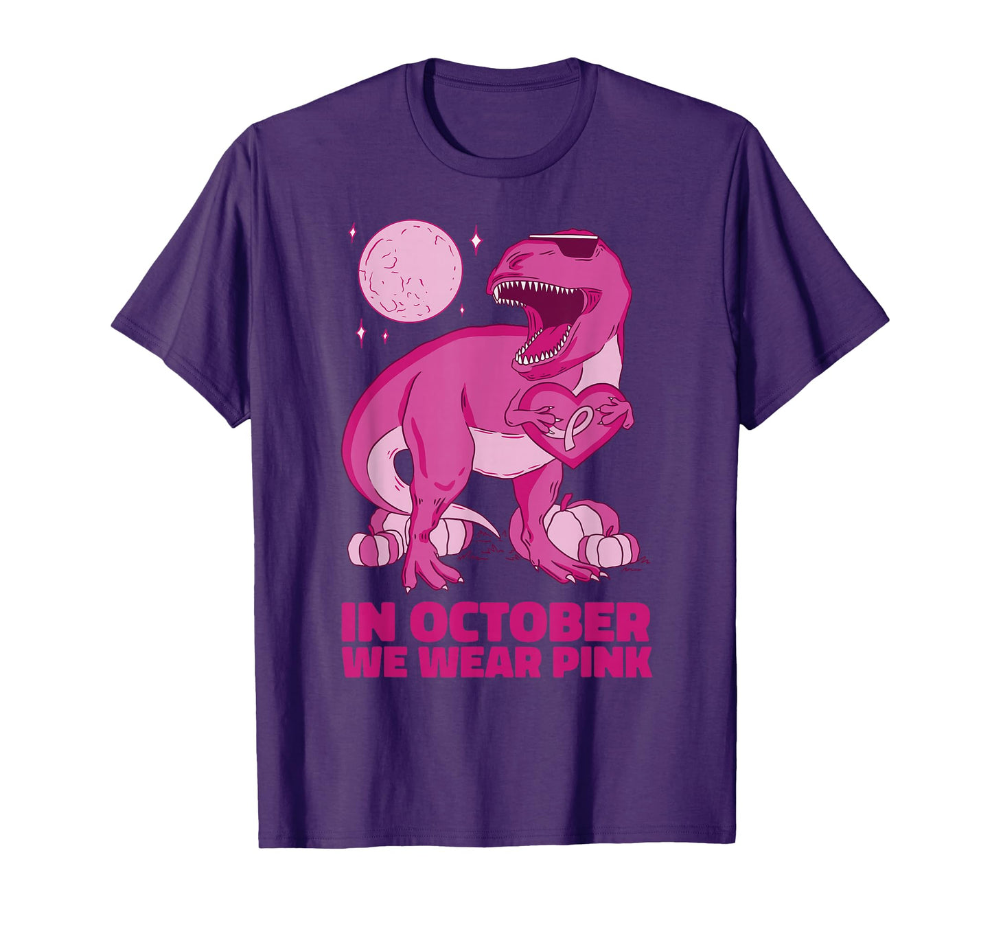 breast cancer awareness In October We Wear Pink dinosaur T-Shirt