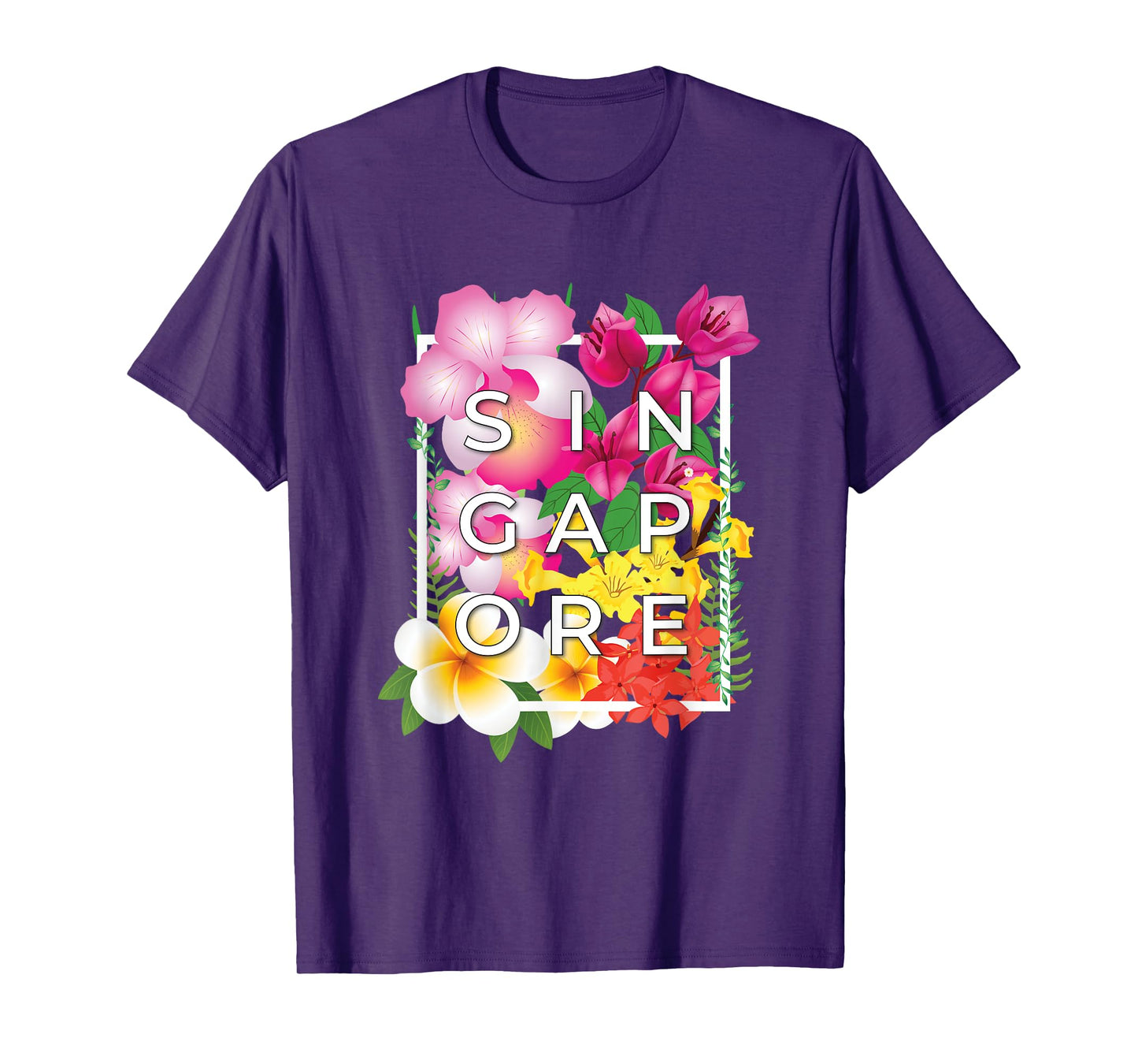 Flowers of Singapore Word Art - Singaporean Pride T-Shirt