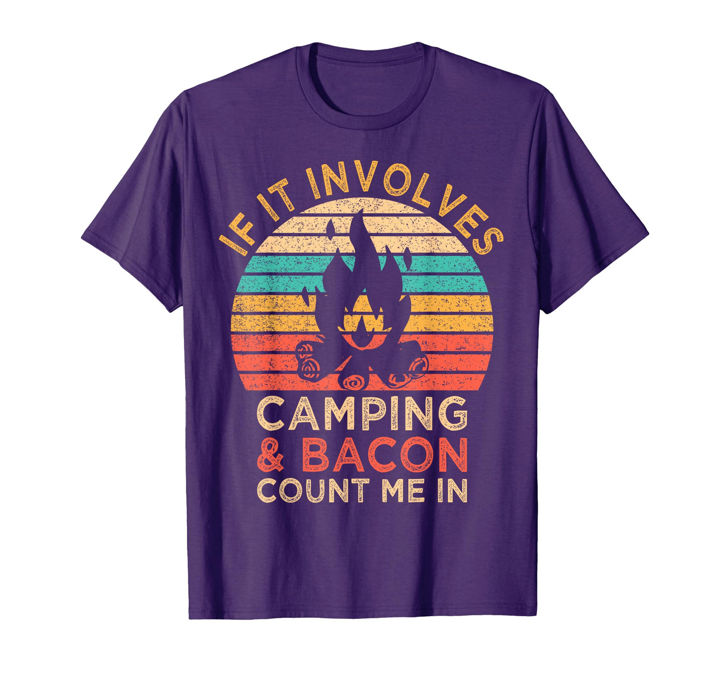 If It Involves Camping & Bacon Count Me In Outdoor BBQ Party T-Shirt