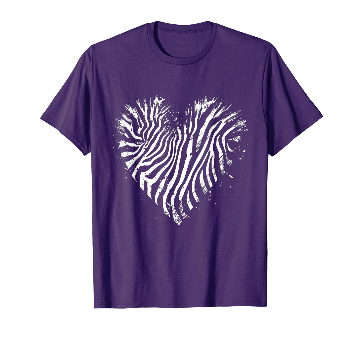 Zebra Heart Drawing Wildlife Safari Animal Print Artwork T-Shirt